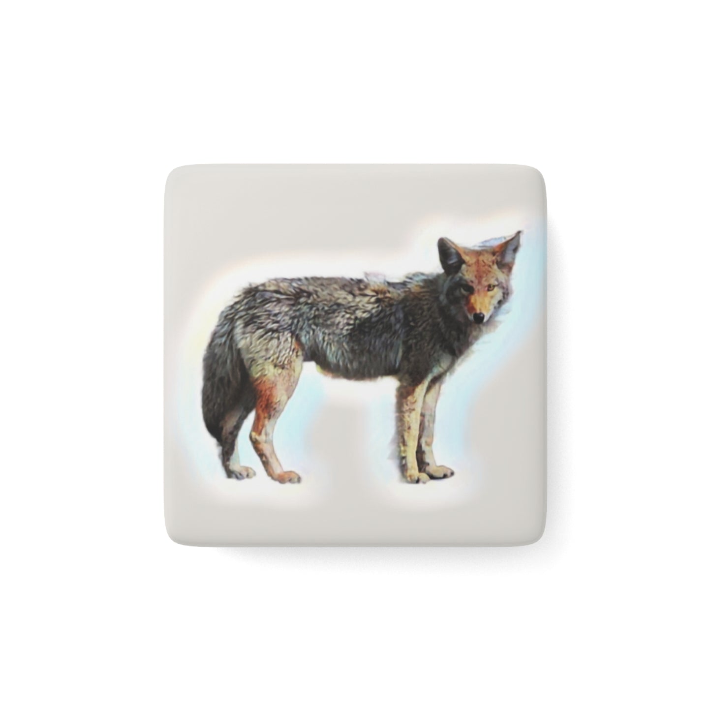 Porcelain Magnet, Square ... Coyote ... "Yosemite Valley: Circa May23 ... KPH Base Photo" ... Original Works ...