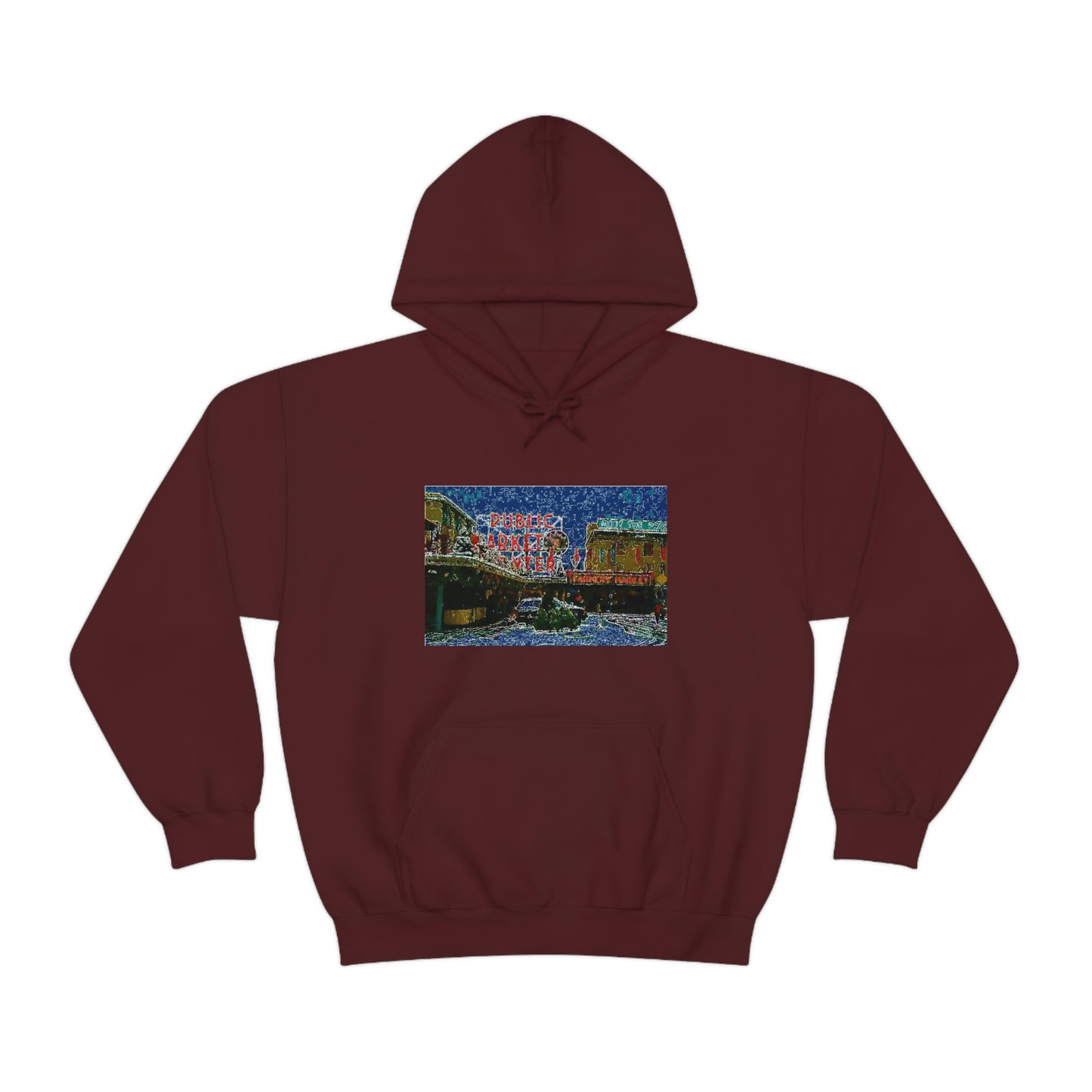 Unisex Heavy Blend™ Hooded Sweatshirt ... Pike Place Market: 'The Public Market', Seattle, Washington. Circa Fall 2013 ...