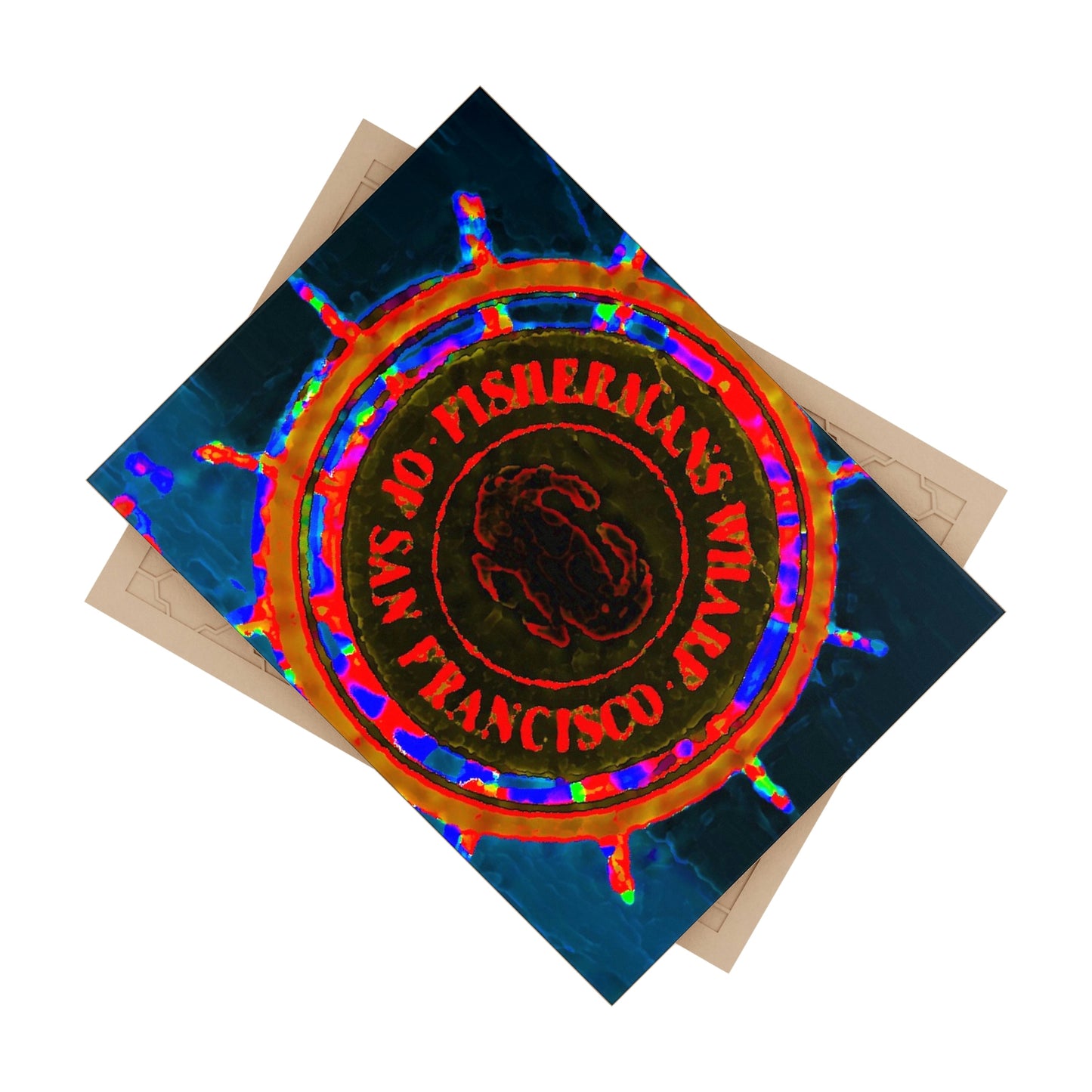 Ceramic Photo Tile... "No.9 Fishermen's Grotto - Fishermen's Wharf, SF, California" ... Family Archives: 1970's ... Original Works ...