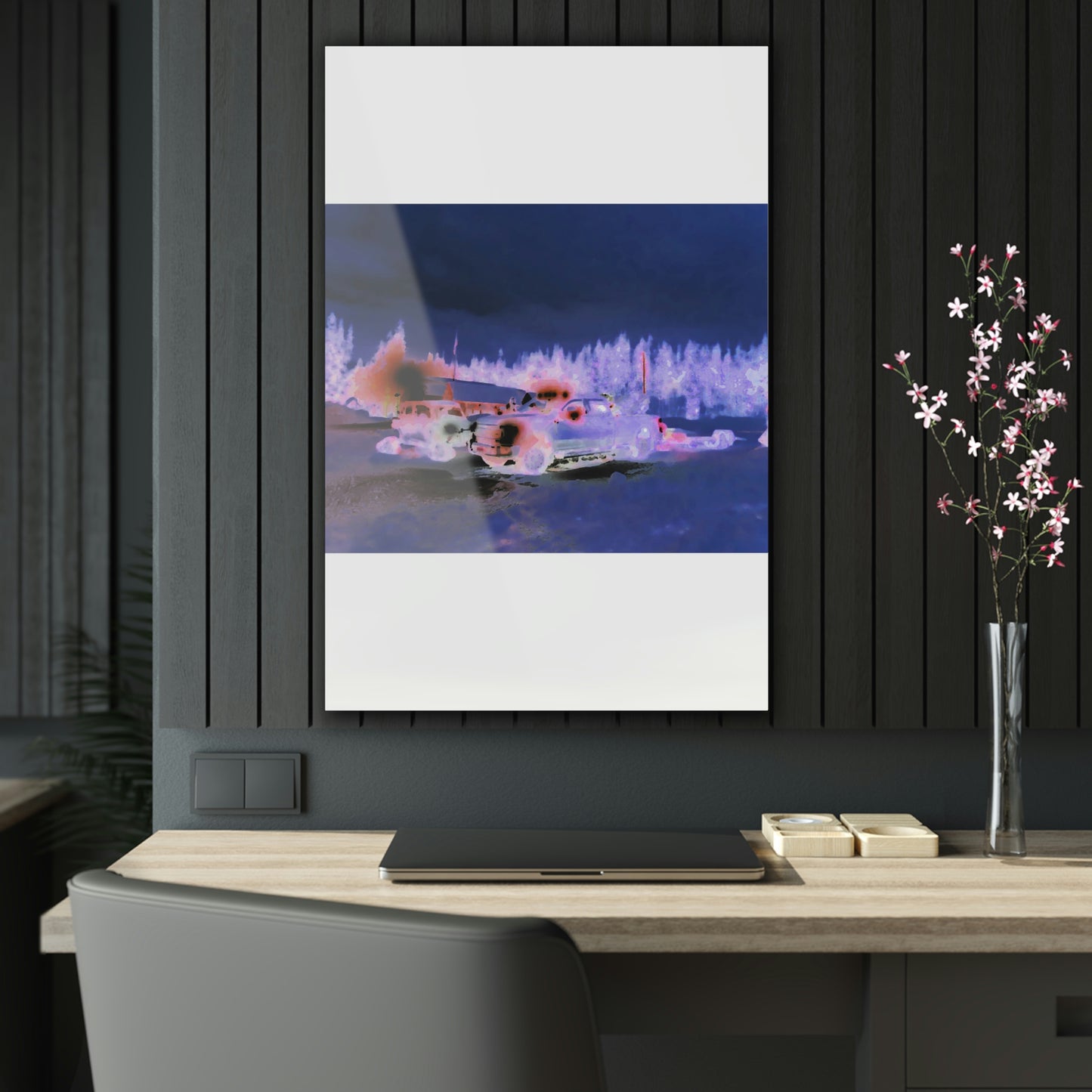 Acrylic Prints ... "Two Vehicles Converge On A Very Early, Cold, Snowy Morning ... Downtown Dixie, Idaho" ... Circa 4Jan23 ... Original Works ...