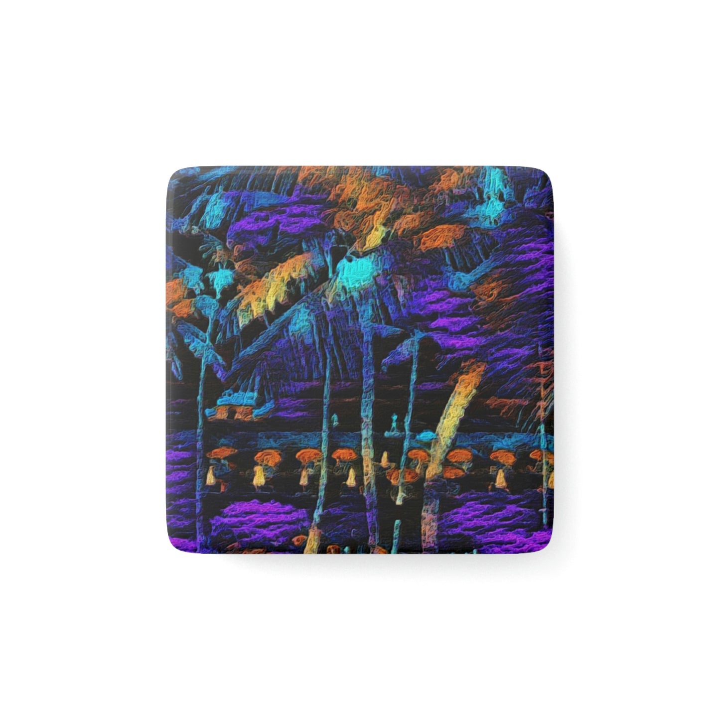 Porcelain Magnet, Square ... "The Royal Hawai'ian: Waikiki Beach_Beach" ... Honolulu, HI ... October 2014 (Halloween) ... Original Works ...