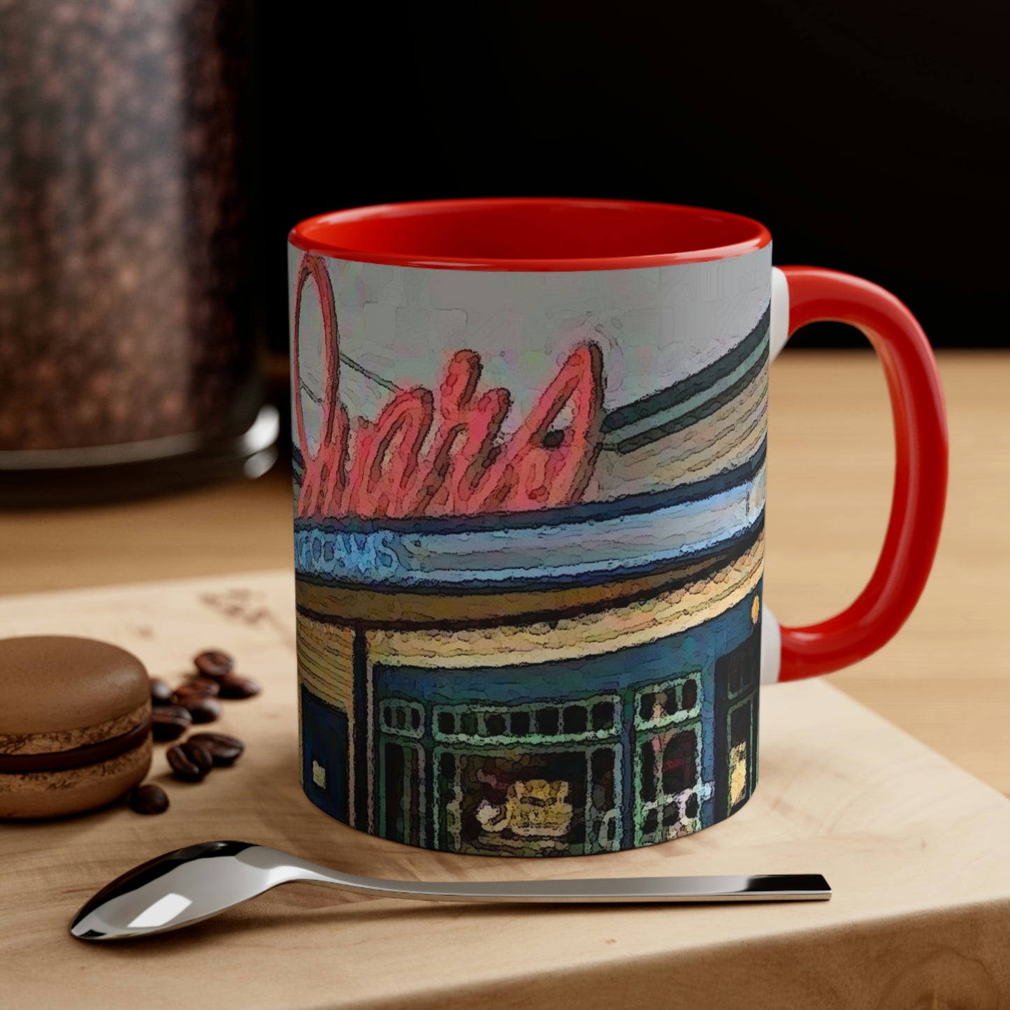 Accent Coffee Mug, 11oz ...  In-A-Hurry & Stressed? ... Remember: Keep "Clam" ... Clam_Happy ...  'Ivars: Seattle Waterfront' ... Personal Archives ... Original Works ...