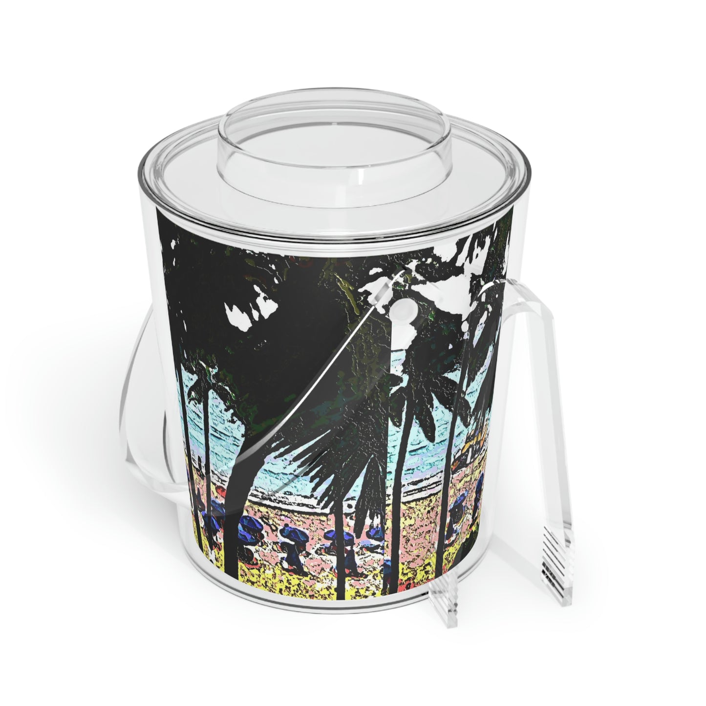 Ice Bucket with Tongs ... "A Beautiful Beach Amongst The Palms" ... The Outrigger Waikiki, Honolulu, Oahu ... Original Works ...