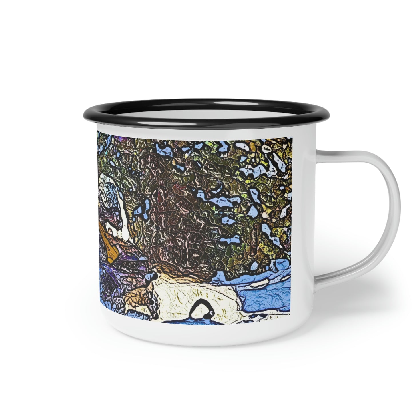 Enamel Camp Cup ... Blasting Through-The-Powder ... 'Central Idaho Mounains ... ' 2Dec22 ...
