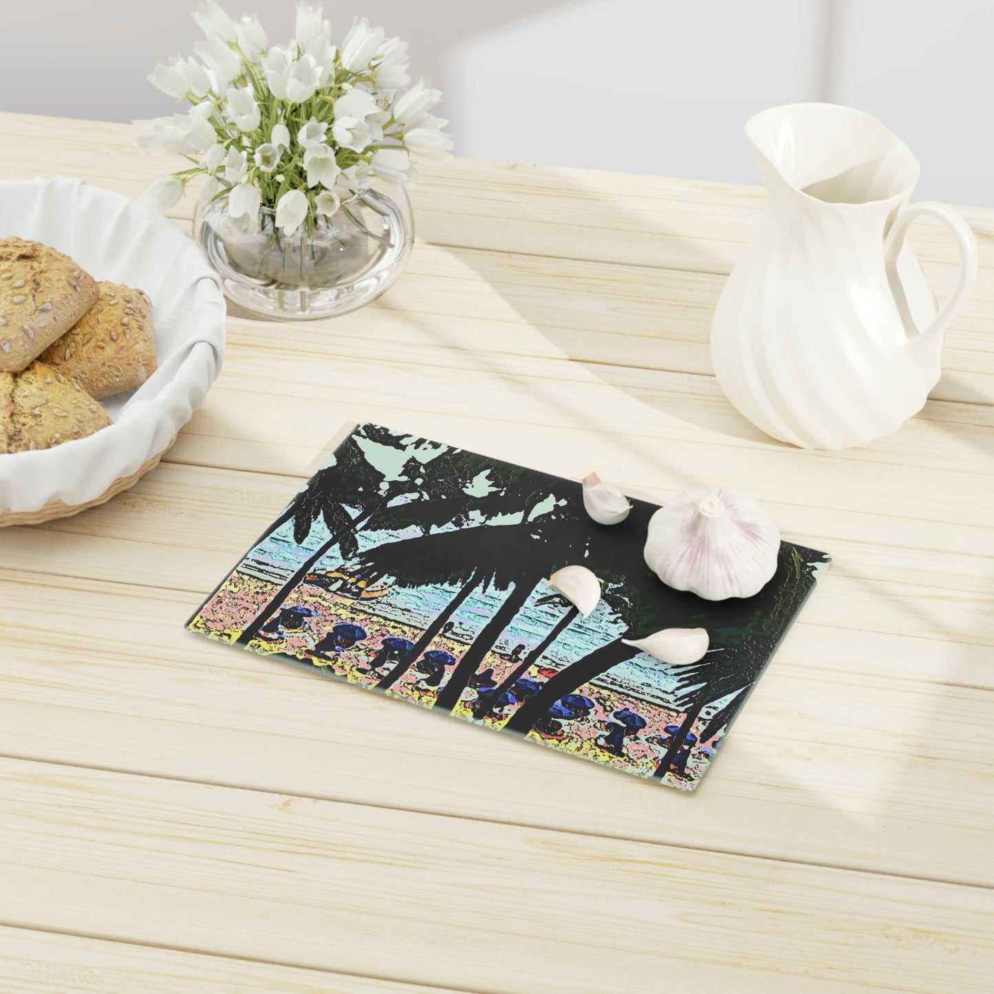 Cutting Board ... "A Beautiful Beach Amongst The Palms" ... The Outrigger Waikiki, Honolulu, Oahu ... Original Works ...