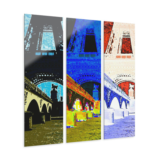 Acrylic Prints (Triptych) ... Le Tour D'Eiffel ..."Along The Water" ... Barbara Joan Bonnell-Holt ... Le Voyage De Paris: 1972 ... Original Works ...