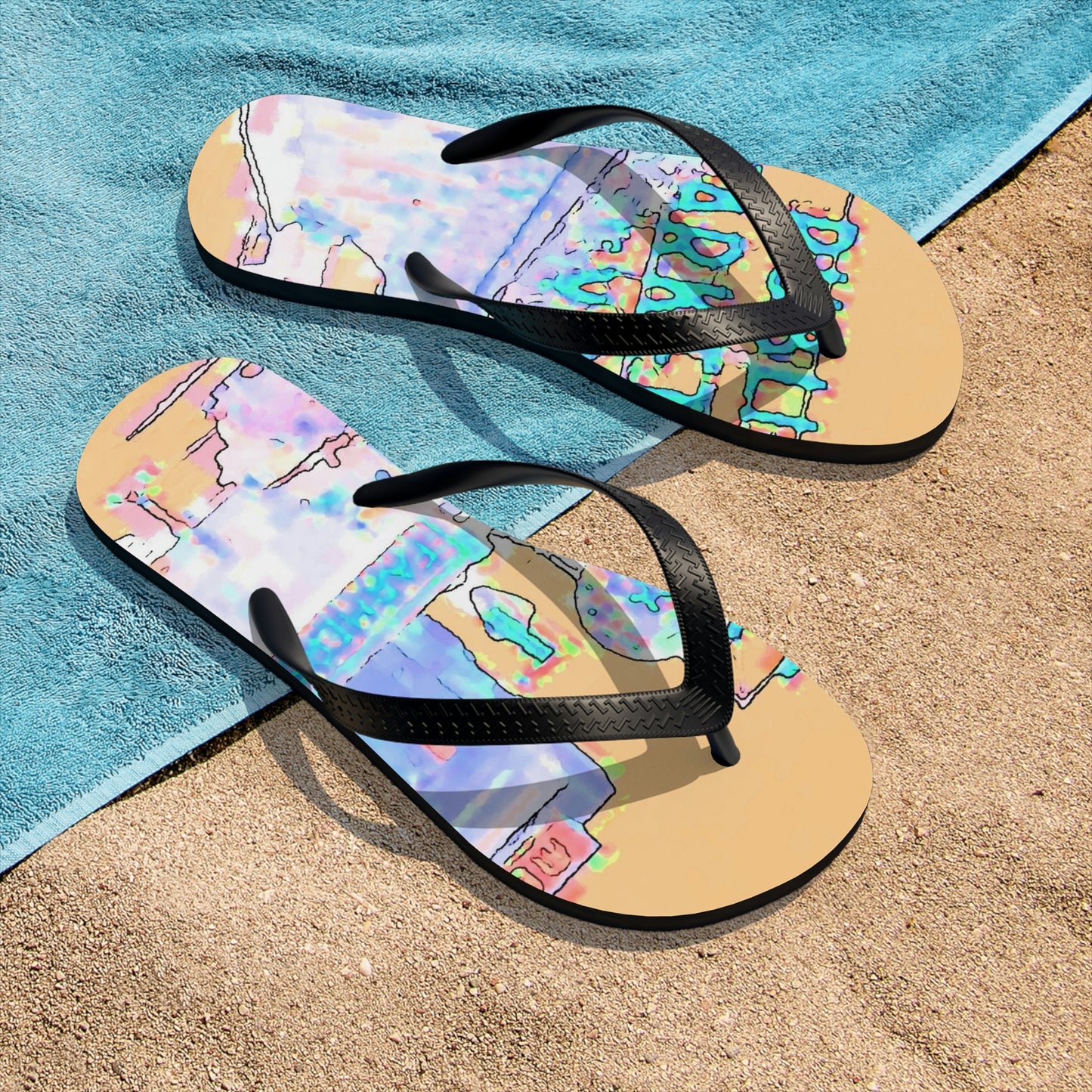 Unisex Flip-Flops .. Walk-In-Style: At The Market ... At The Beach ... Off Your Board ... In The Shower ... "Wherever & Everywhere ..." Wear-Em On Your Harley ..."