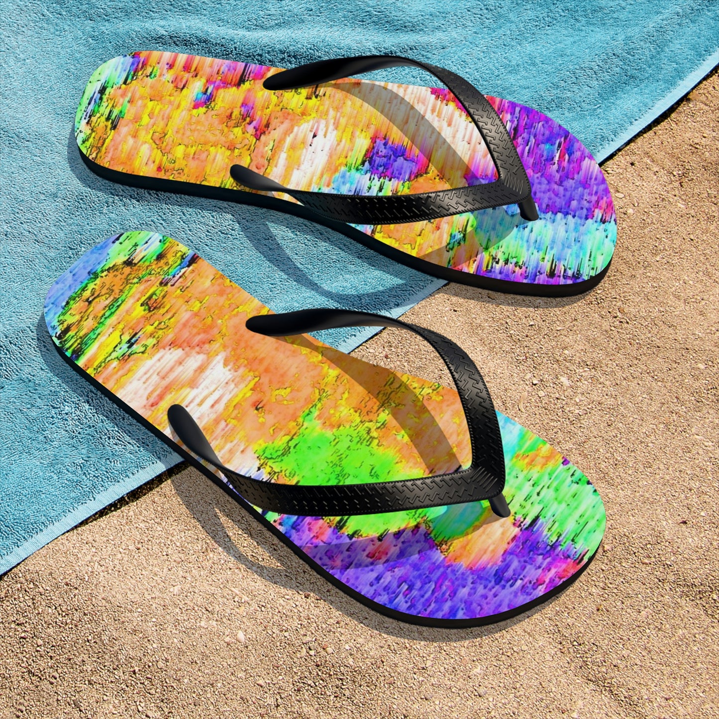 Unisex Flip-Flops ... "And 'I' Left His Dead A_s There By The Side-of-The-Road" ... Original Works ... (Grateful Dead: Me-And-My-Uncle)