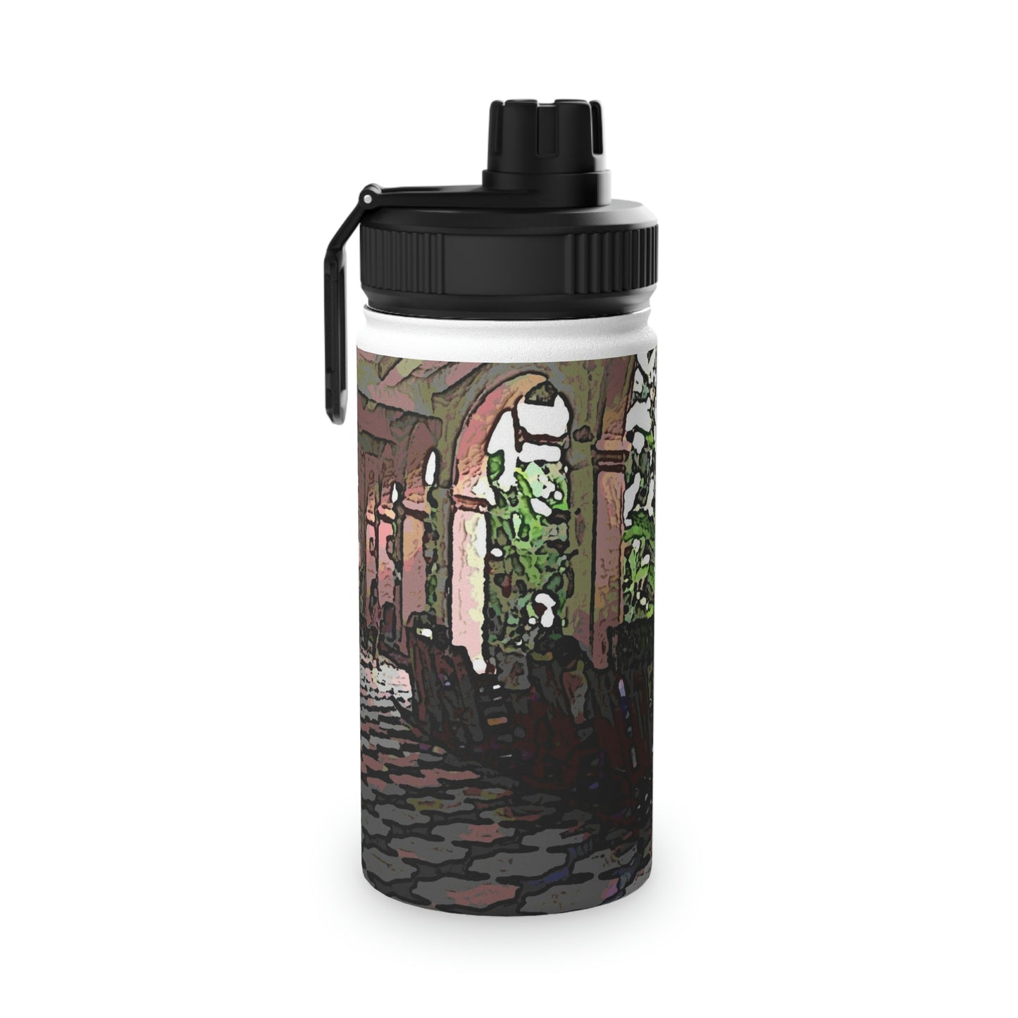 Stainless Steel Water Bottle, Sports Lid ... Lanai & Rocking Chairs At: 'The Pink Palace' ... The Royal Hawai'ian ... Honolulu, HI ... '27Oct2014' ... Original Works ...