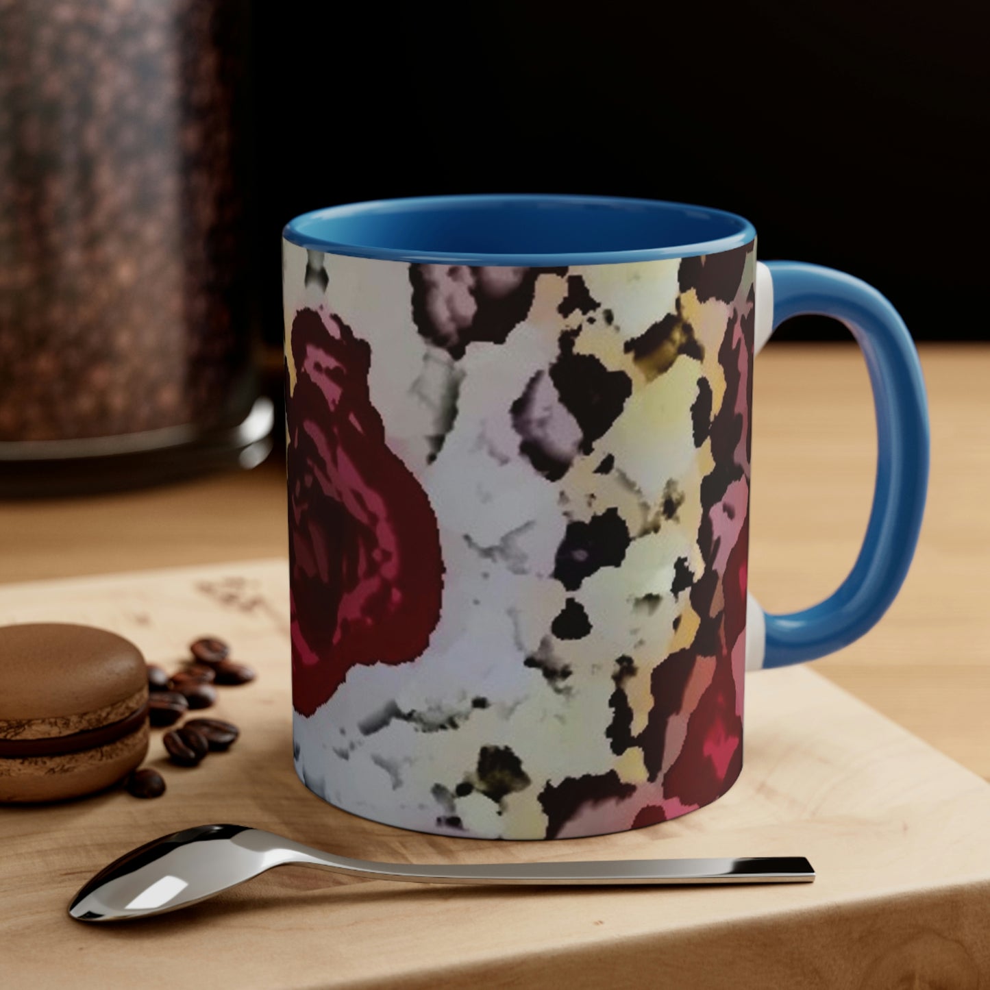Accent Coffee Mug, 11oz ... "A Friendly Flower" ... Pointsettia 'Pointing' ... Original Works ... (Supplied Photograph) ...