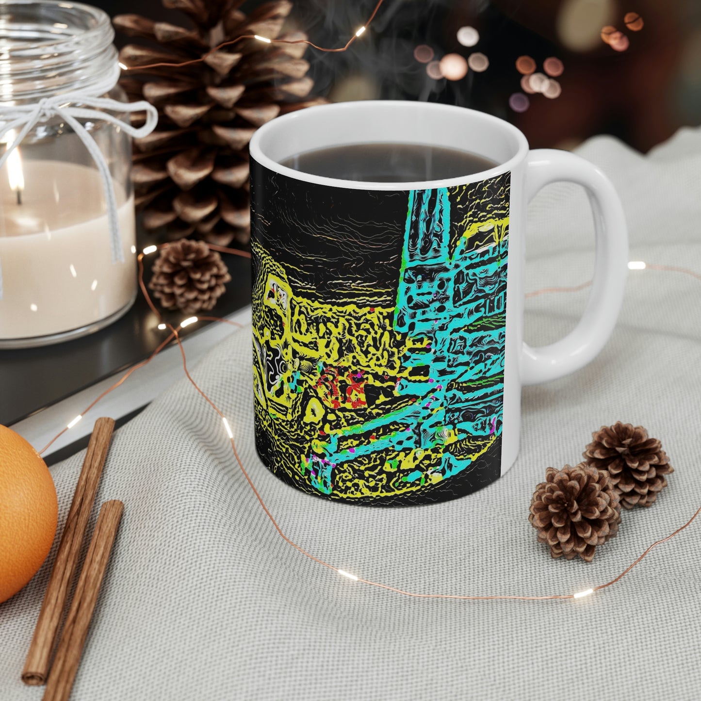 Ceramic Mug 11oz ... "Snow Vehicle In Snow Storm At-Rest" ... Circa 12Mar23 ... Central Idaho ... 18-Hours Rendering Time: Original Works ...