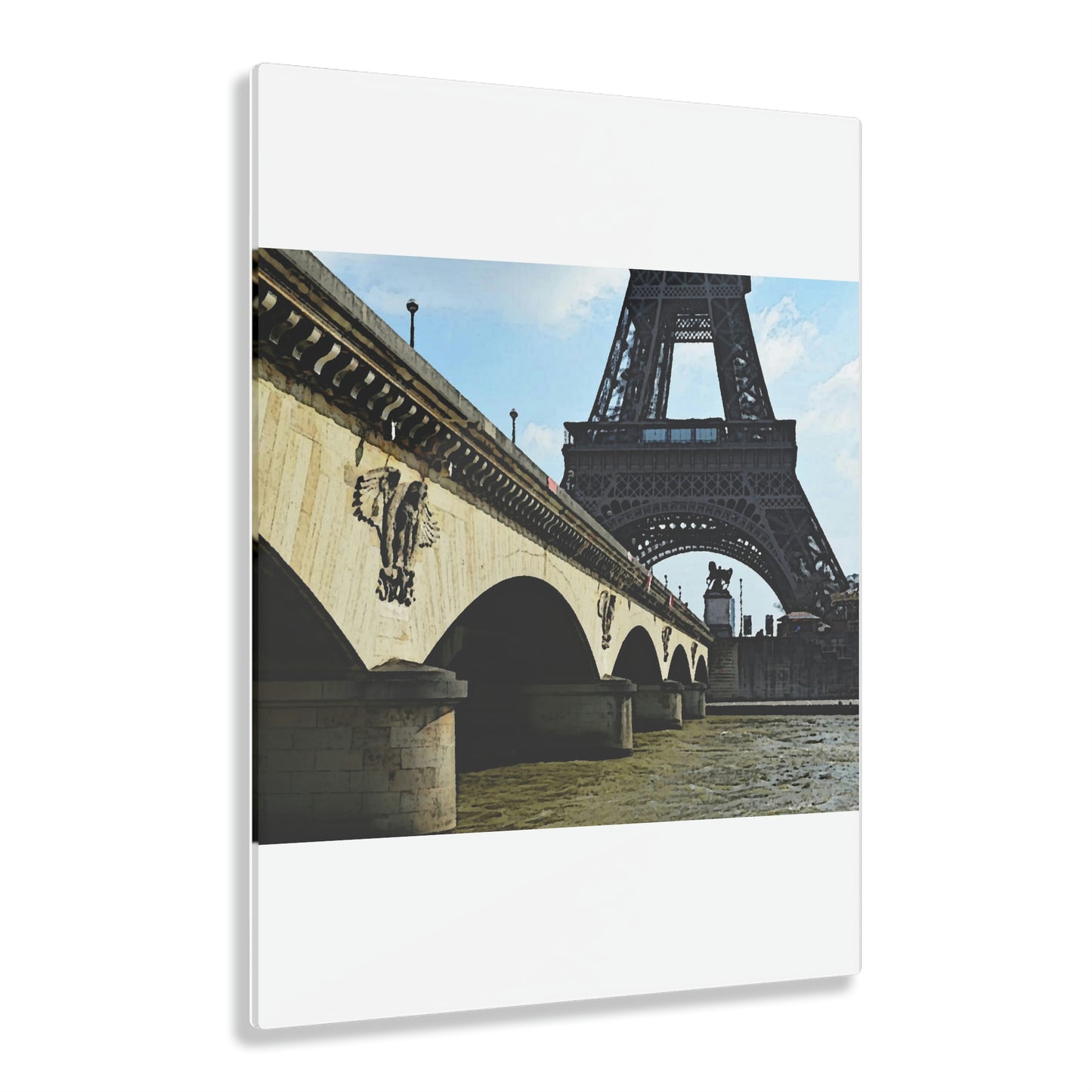 Acrylic Prints ...  Le Tour D'Eiffel ..."Along The Water" ... Barbara Joan Bonnell-Holt ... Le Voyage De Paris: 1972 ... Original Works ...