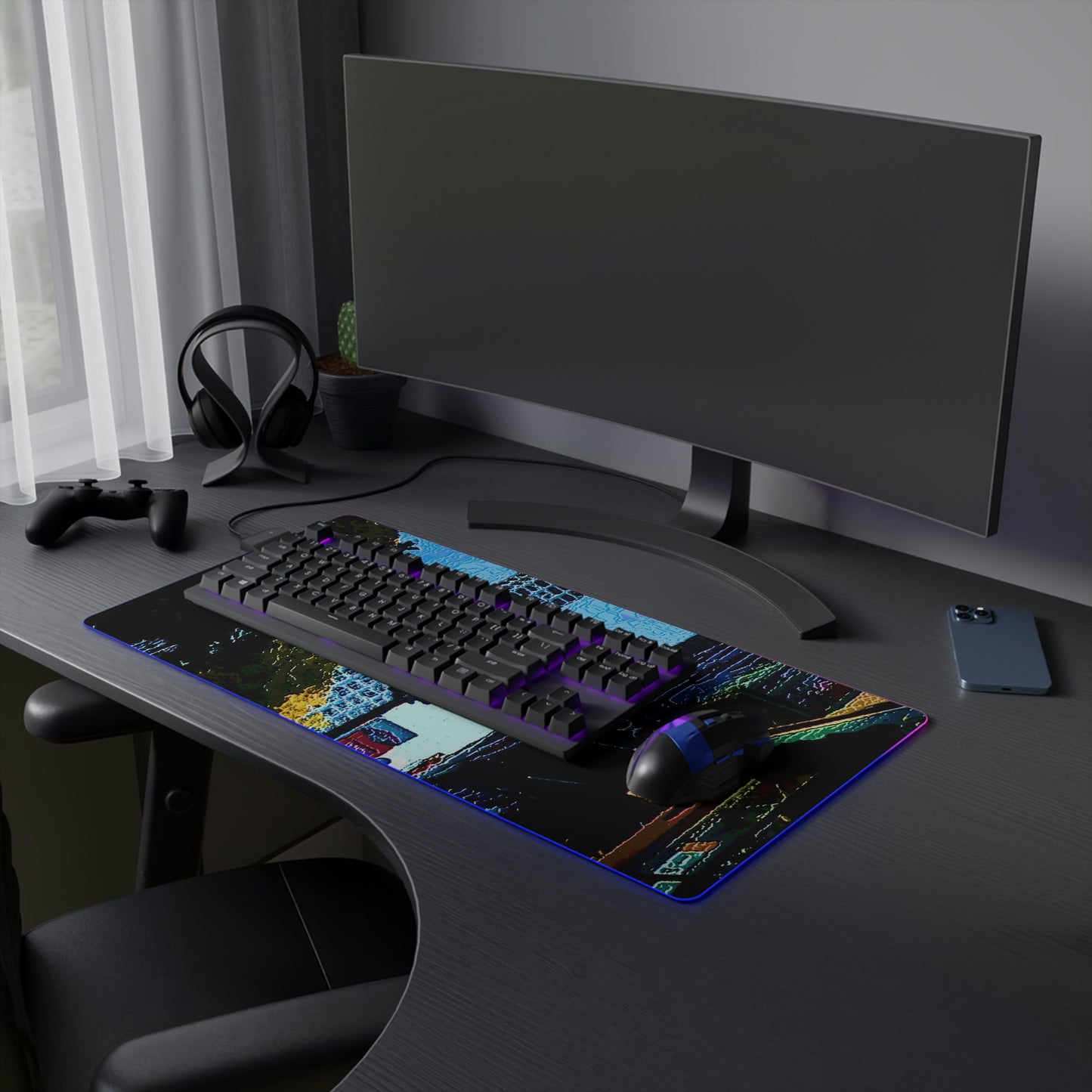 LED Gaming Mouse Pad ...  Pioneer Square & Smith Tower ... 'That World Famous View' ... Colleague Supplied Photo ... Original Works ...