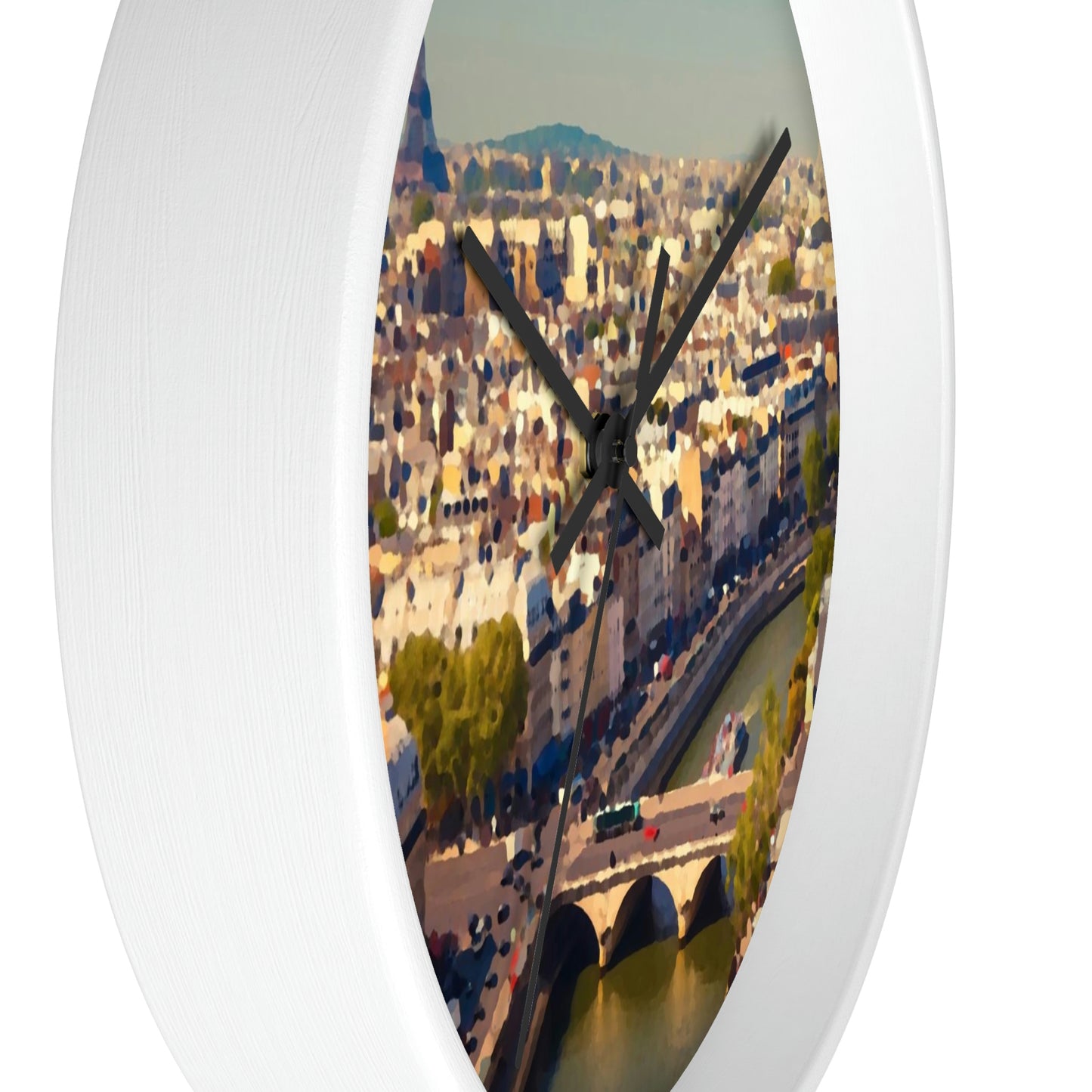Wall clock ... Au Paris ... "Along The River Seine" ... Barbara Joan Bonnel-Holt: 1972 ... Original Works ...