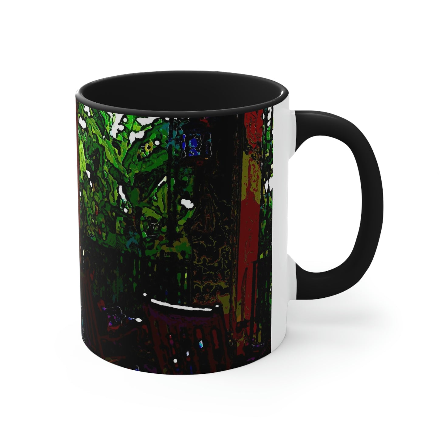 Accent Coffee Mug, 11oz ...  Lanai & Rocking Chairs At: 'The Pink Palace' ... The Royal Hawai'ian ... Honolulu, HI ... '27Oct2014' ... Original Works ...