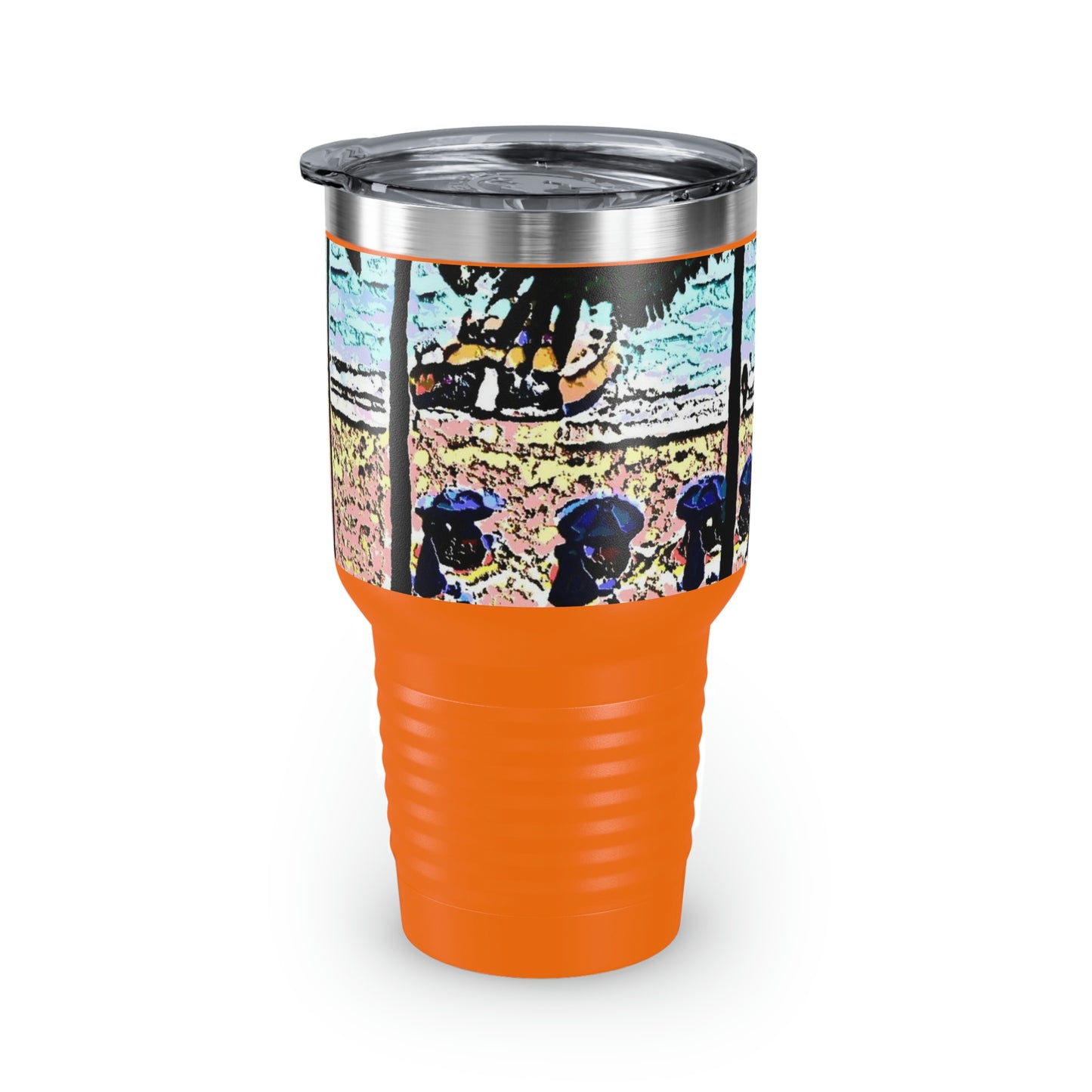 Ringneck Tumbler, 30oz ... "A Beautiful Beach Amongst The Palms" ... The Outrigger Waikiki, Honolulu, Oahu ... Original Works ...
