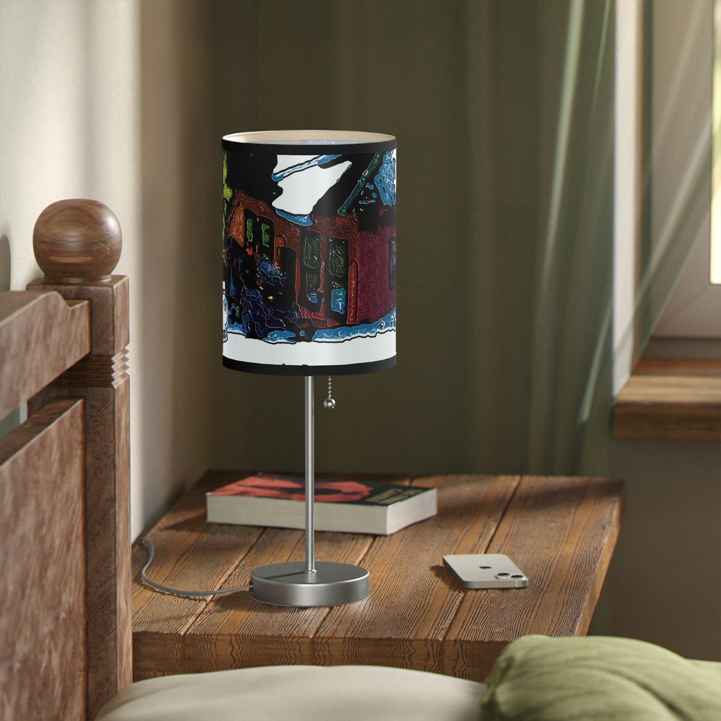 Lamp on a Stand, US|CA plug ... "A Rider Passeth-Through-It" ... Colors Galore & A Bit Of Impressionism ... Original Works. Winter 2021. Central Idaho. Rendering Time: 12 Hours ...
