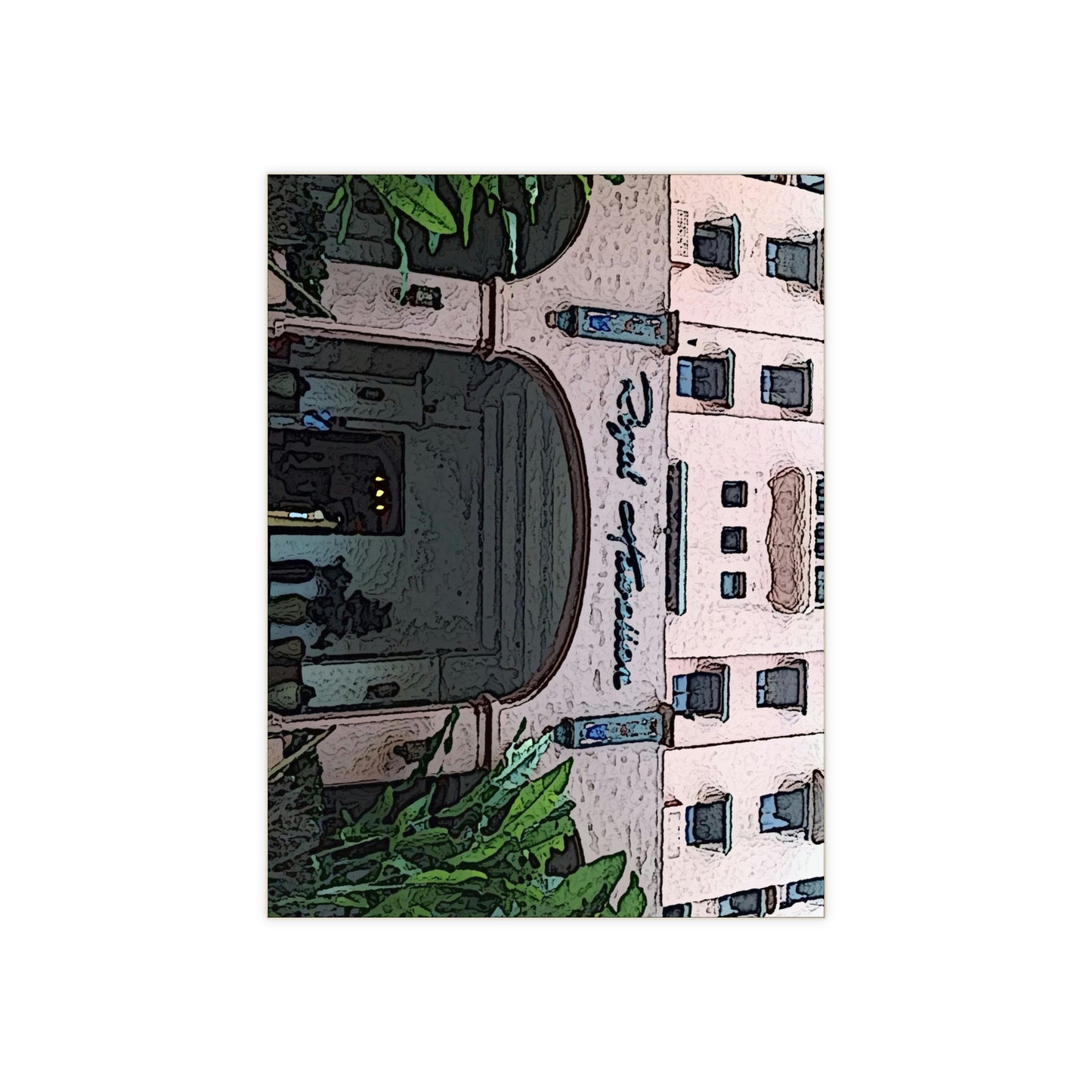 Ceramic Photo Tile ...  "La Grande Entree" At: 'The Pink Palace' ... The Royal Hawai'ian ... Honolulu, HI ... '27Oct2014' ... Original Works ...