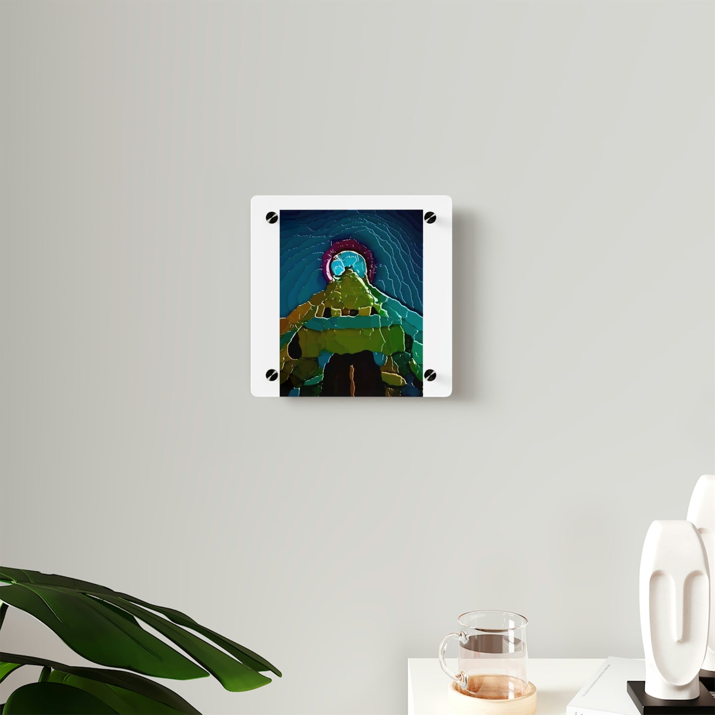Acrylic Wall Art Panels ... "Seattle's World Fair" ... Below Space Needle 'Looking Up' ... On A Very Rainy Morning (Father's Family Photo). ... Original ...