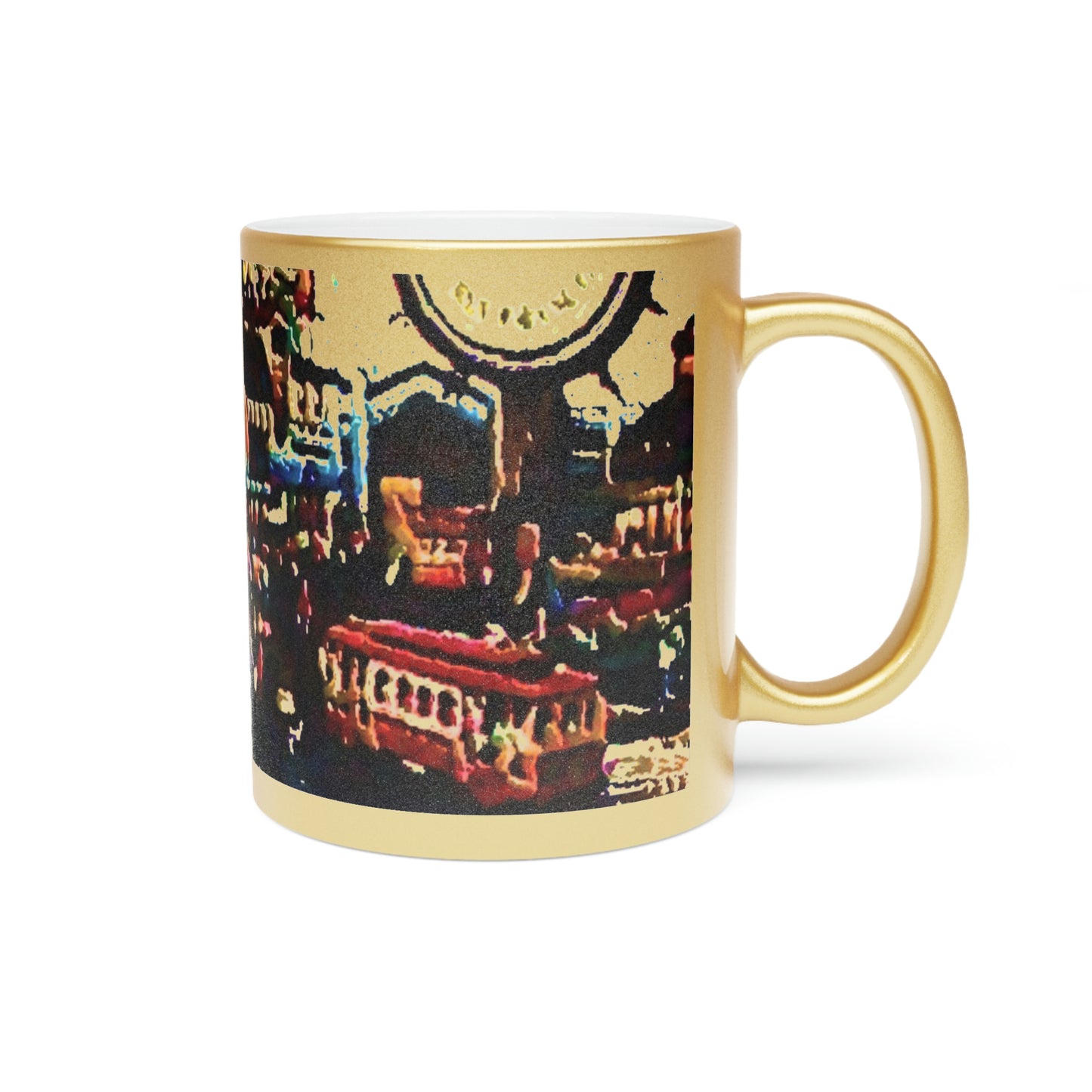 Metallic Mug (Silver\Gold) ...  "No.9 Fishermen's Grotto - Fishermen's Wharf, SF, California" ... Family Archives: 1970's ... Original Works ...