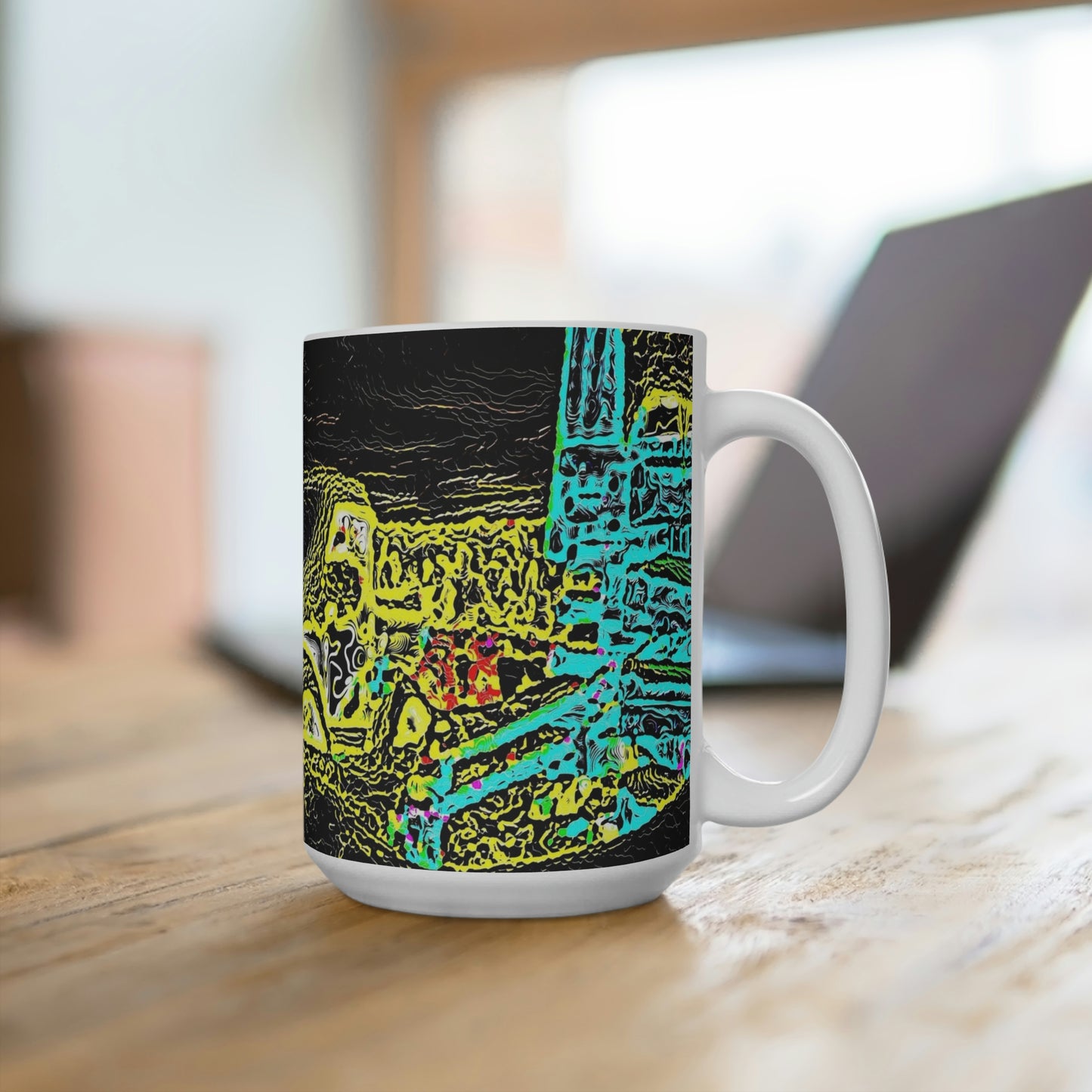 Mug 15oz ... "Snow Vehicle In Snow Storm At-Rest" ... Circa 12Mar23 ... Central Idaho ... 18-Hours Rendering Time: Original Works ...