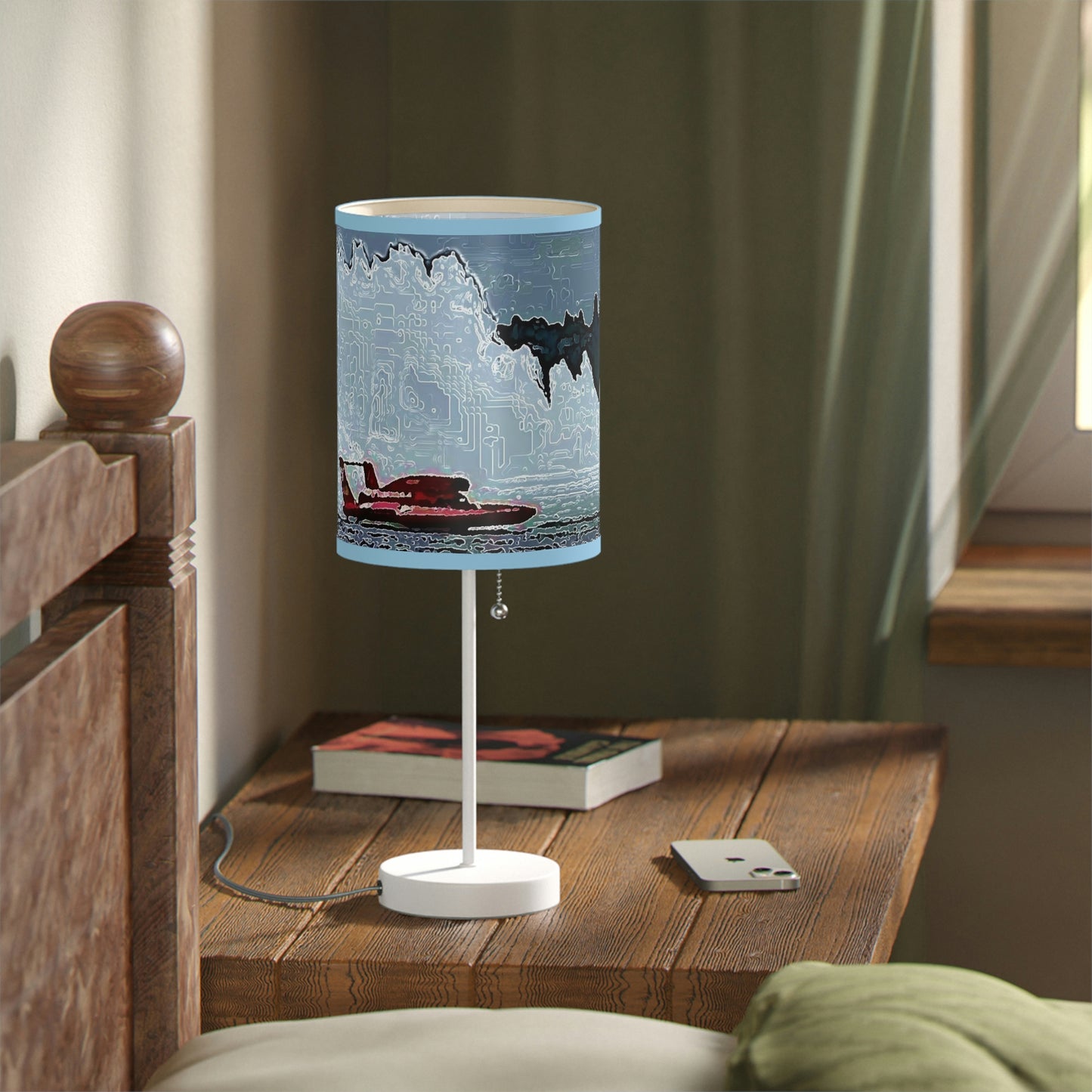Lamp on a Stand, US|CA plug ... Seattle Columbia Cup On Lake Washington ... "Dave Wilcox Heads For The Win" ... Associate Gift-Photo ... Original Works ...