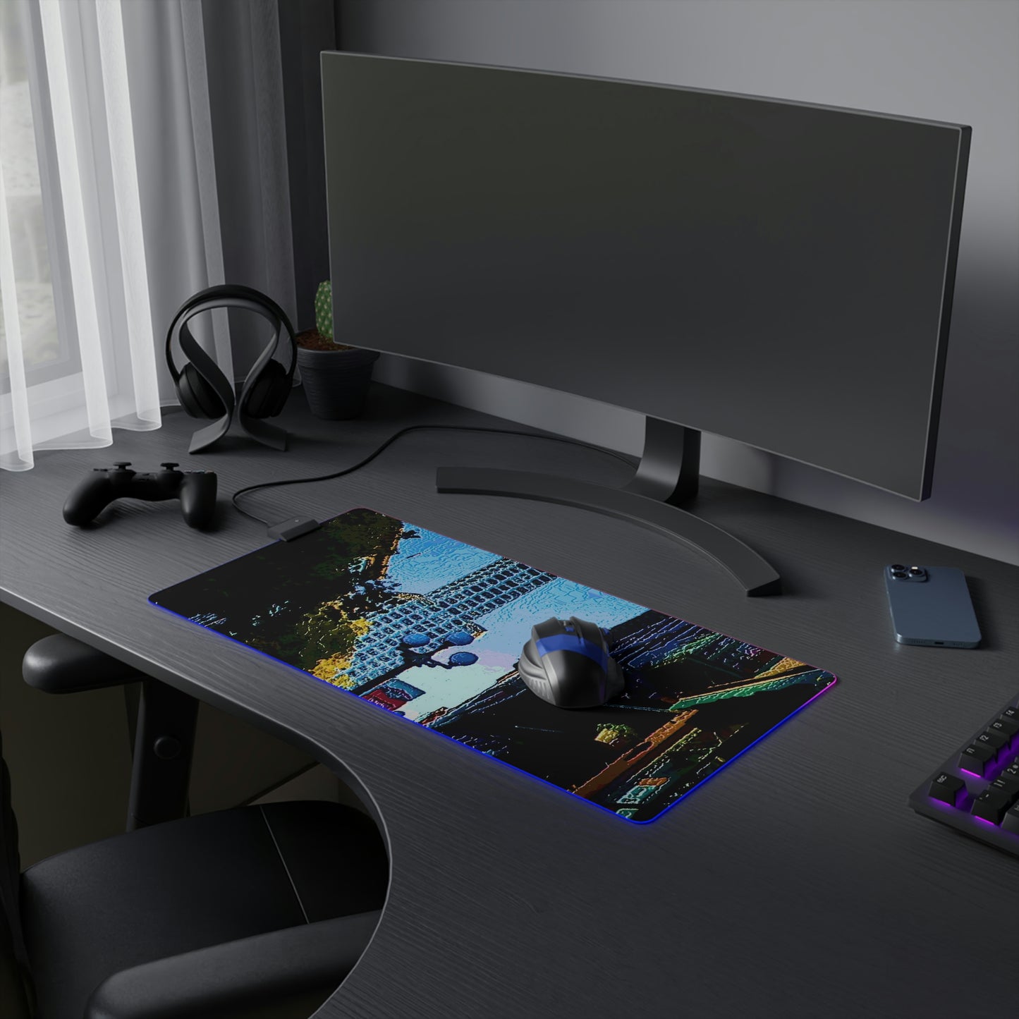 LED Gaming Mouse Pad ...  Pioneer Square & Smith Tower ... 'That World Famous View' ... Colleague Supplied Photo ... Original Works ...