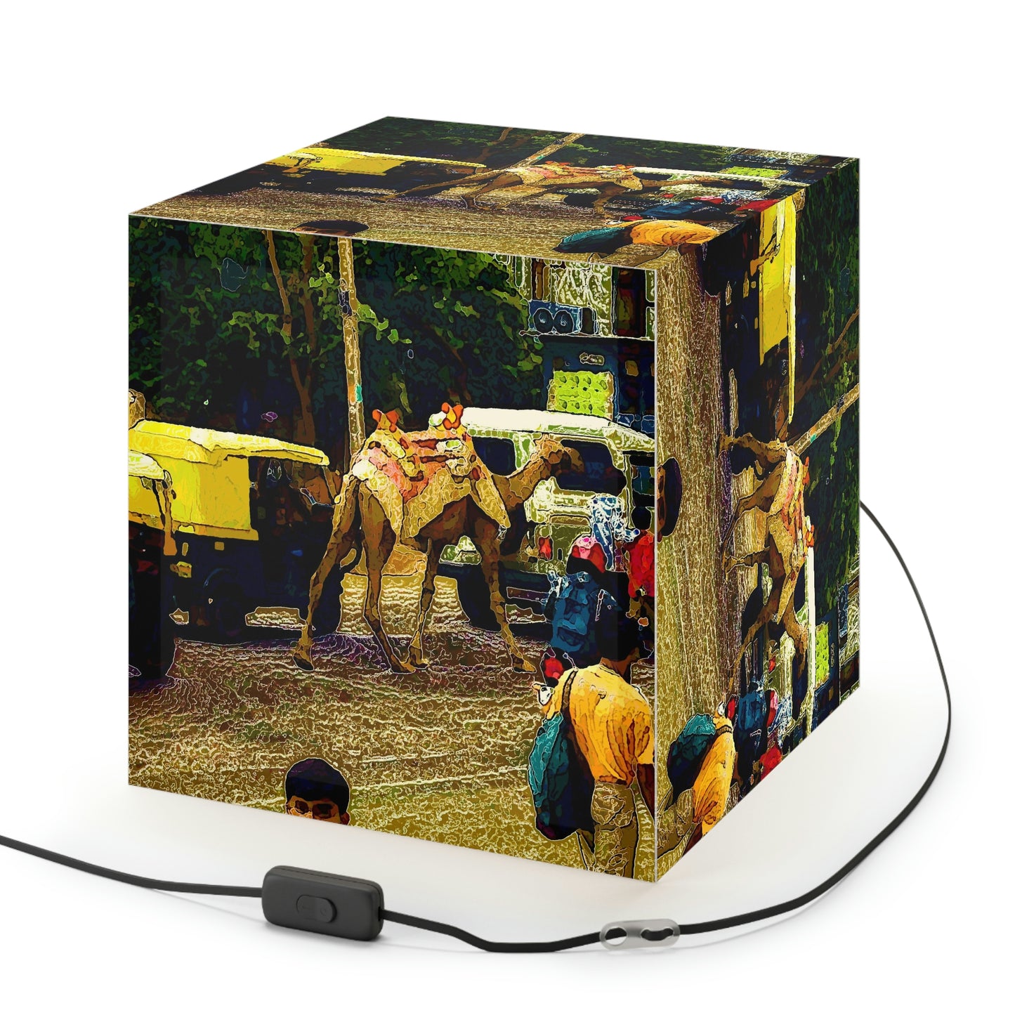 Light Cube Lamp ... "Truckin'-Up-To-Buffalo ... 'Oops - Wrong Country' ... Truckin'-Up-To-New Delll -'E' ... " ... (Delhi, India) ... 5July2007. Original Works ...