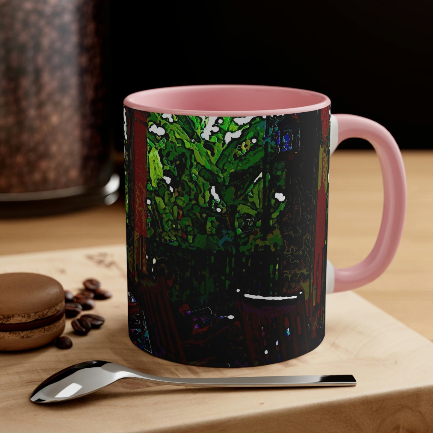 Accent Coffee Mug, 11oz ...  Lanai & Rocking Chairs At: 'The Pink Palace' ... The Royal Hawai'ian ... Honolulu, HI ... '27Oct2014' ... Original Works ...