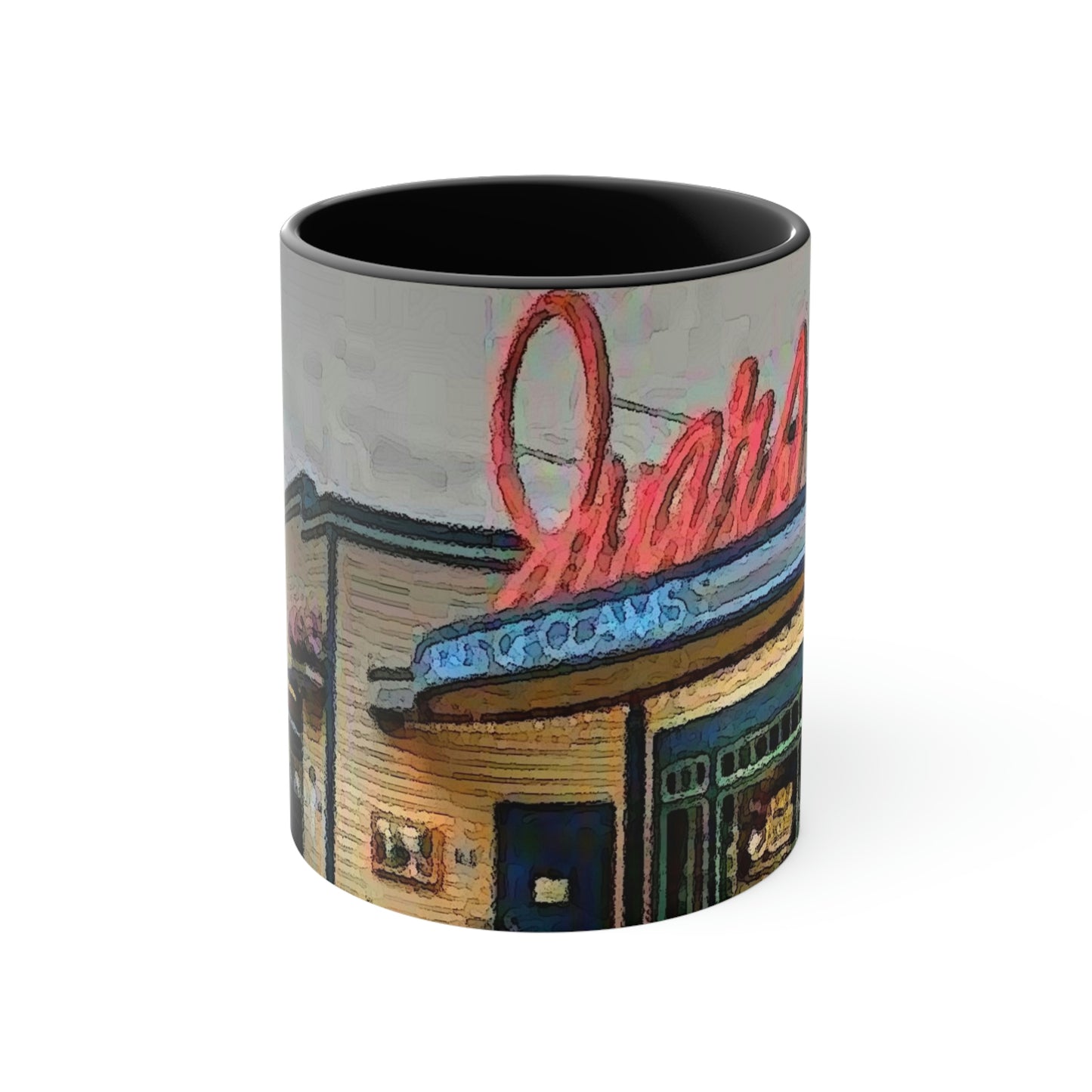 Accent Coffee Mug, 11oz ...  In-A-Hurry & Stressed? ... Remember: Keep "Clam" ... Clam_Happy ...  'Ivars: Seattle Waterfront' ... Personal Archives ... Original Works ...