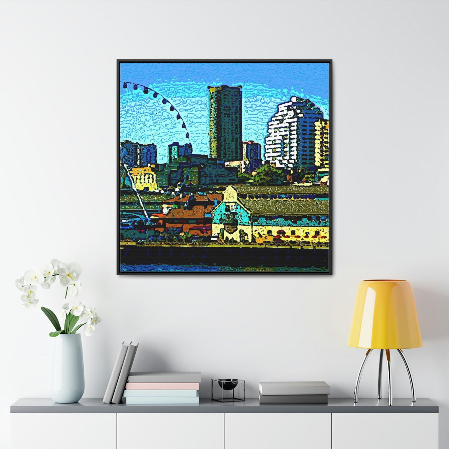 Gallery Canvas Wraps, Square Frame ... That Classic Wheel ... 'Seattle's Wheel' ... & An Old Classic Waterside Vendors ...  'Family Archives' ... Original Works ...