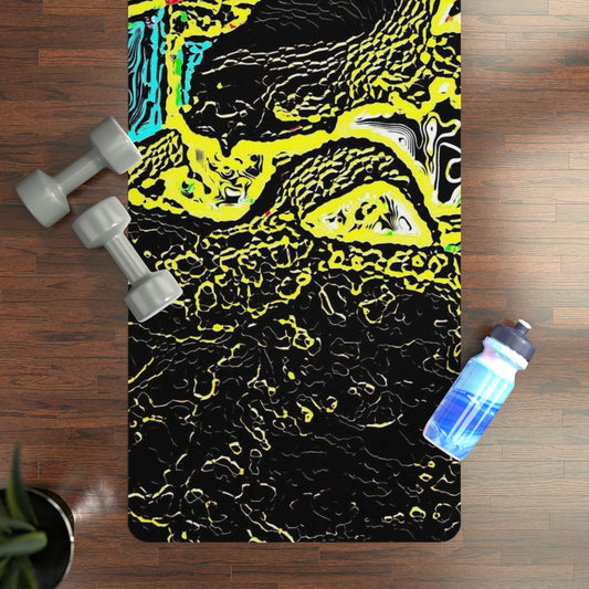 Rubber Yoga Mat ... "Snow Vehicle In Snow Storm At-Rest" ... Circa 12Mar23 ... Central Idaho ... 18-Hours Rendering Time: Original Works ...