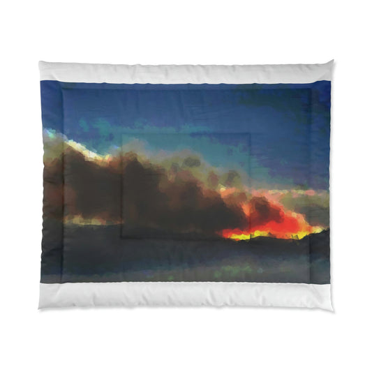 Comforter ... "Even When The Fire Is Burning Away In The Distance" .... "One Needs To Keep Warm"