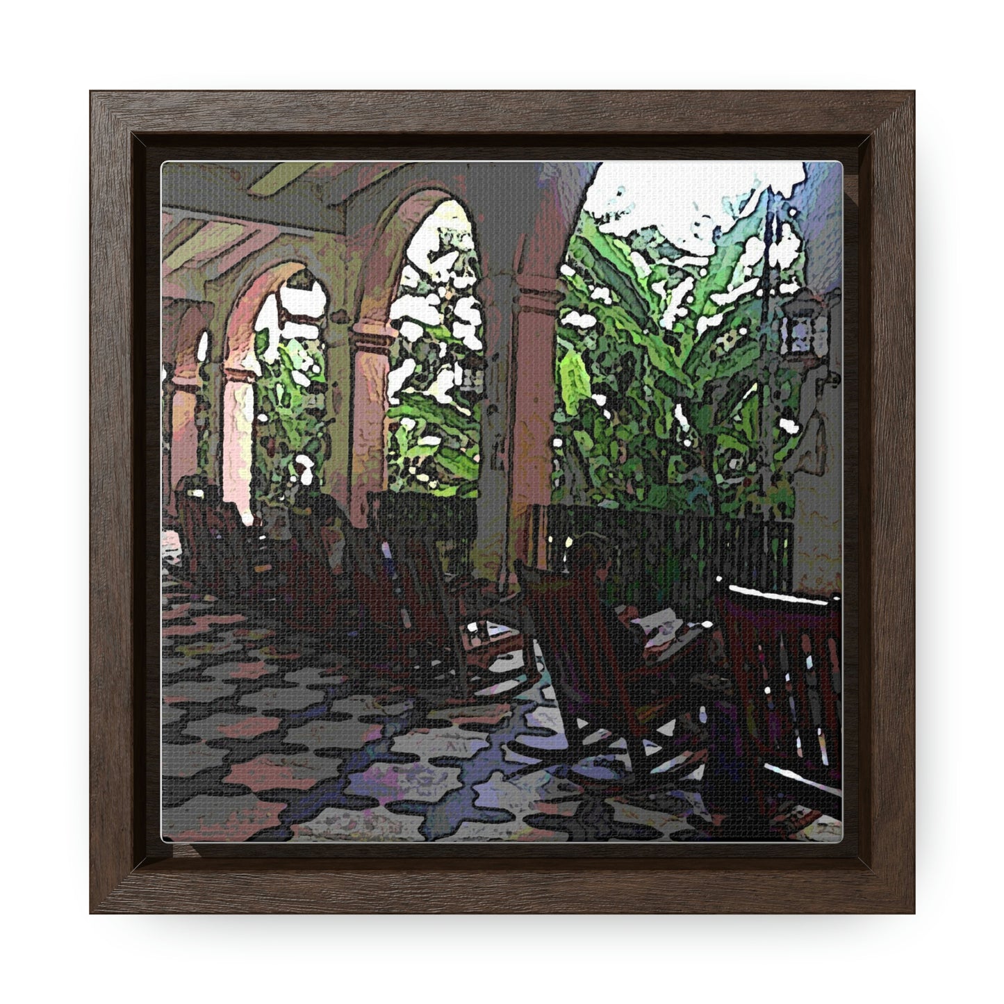 Gallery Canvas Wraps, Square Frame ...  Lanai & Rocking Chairs At: 'The Pink Palace' ... The Royal Hawai'ian ... Honolulu, HI ... '27Oct2014' ... Original Works ...