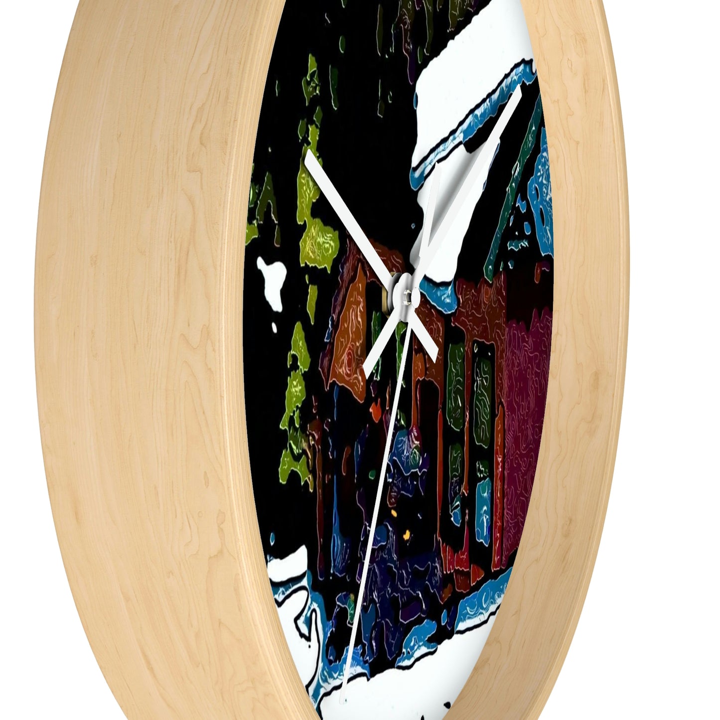 Wall clock ... "A Rider Passeth-Through-It" ... Colors Galore & A Bit Of Impressionism ... Original Works. Winter 2021. Central Idaho. Rendering Time: 12 Hours ...