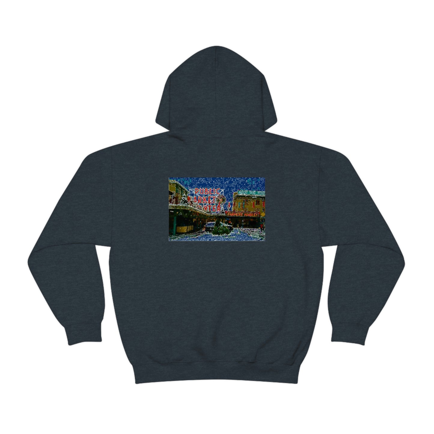 Unisex Heavy Blend™ Hooded Sweatshirt ... Pike Place Market: 'The Public Market', Seattle, Washington. Circa Fall 2013 ...