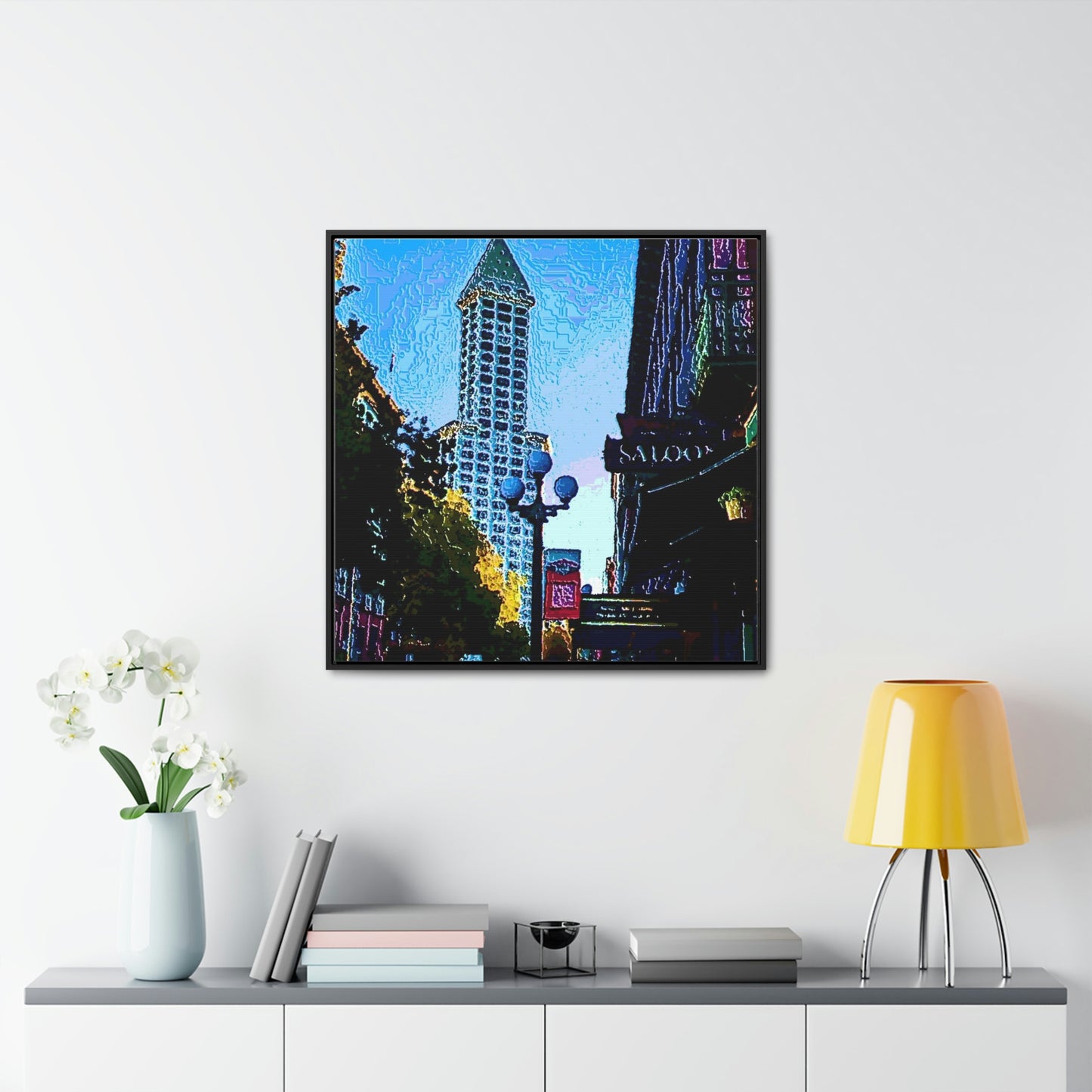 Gallery Canvas Wraps, Square Frame ...  Pioneer Square & Smith Tower ... 'That World Famous View' ... Colleague Supplied Photo ... Original Works ...
