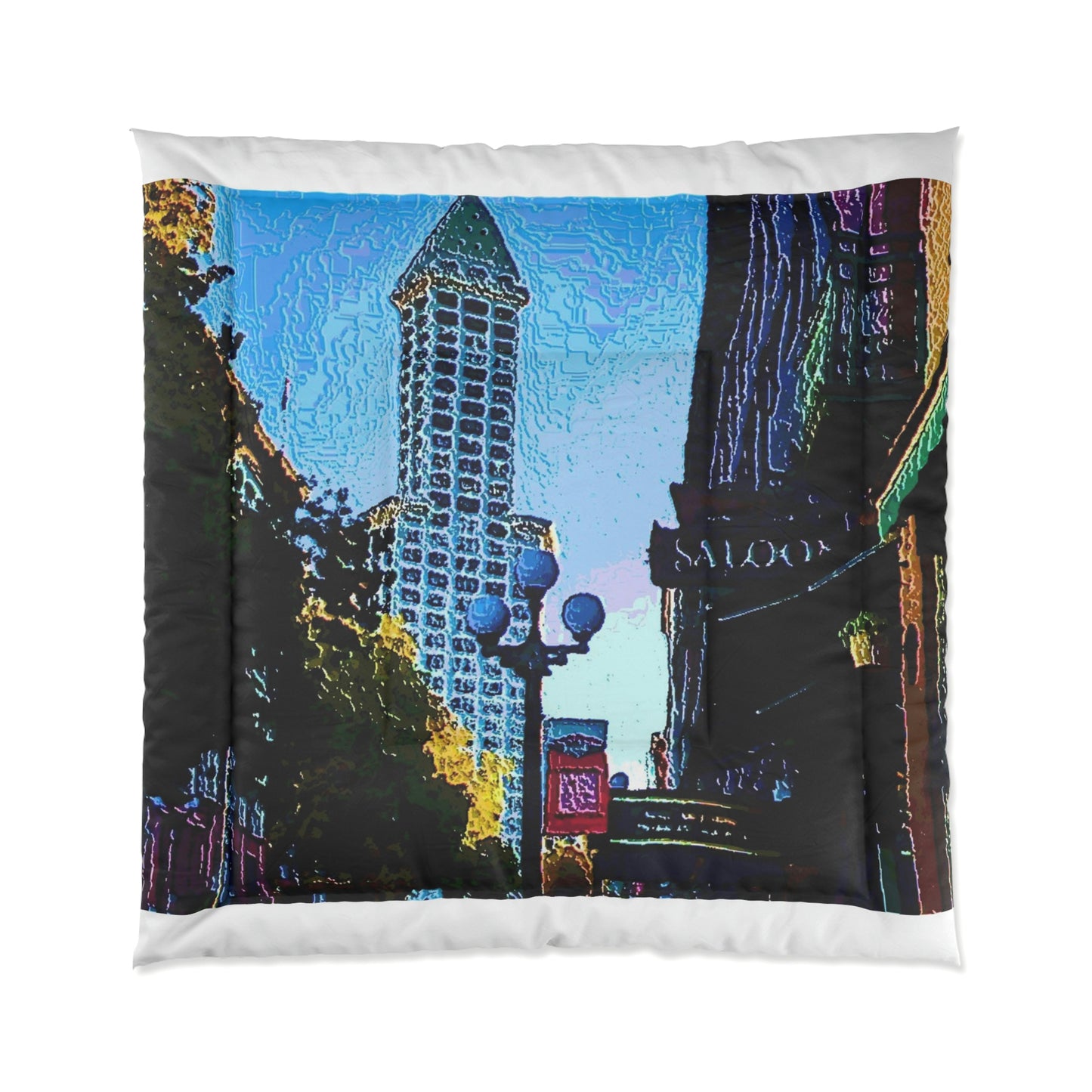 Comforter ...  Pioneer Square & Smith Tower ... 'That World Famous View' ... Colleague Supplied Photo ... Original Works ...
