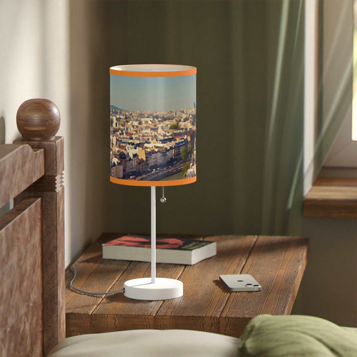 Lamp on a Stand, US|CA plug ... Au Paris ... "Along The River Seine" ... Barbara Joan Bonnell-Holt: 1972 ... Original Works ...