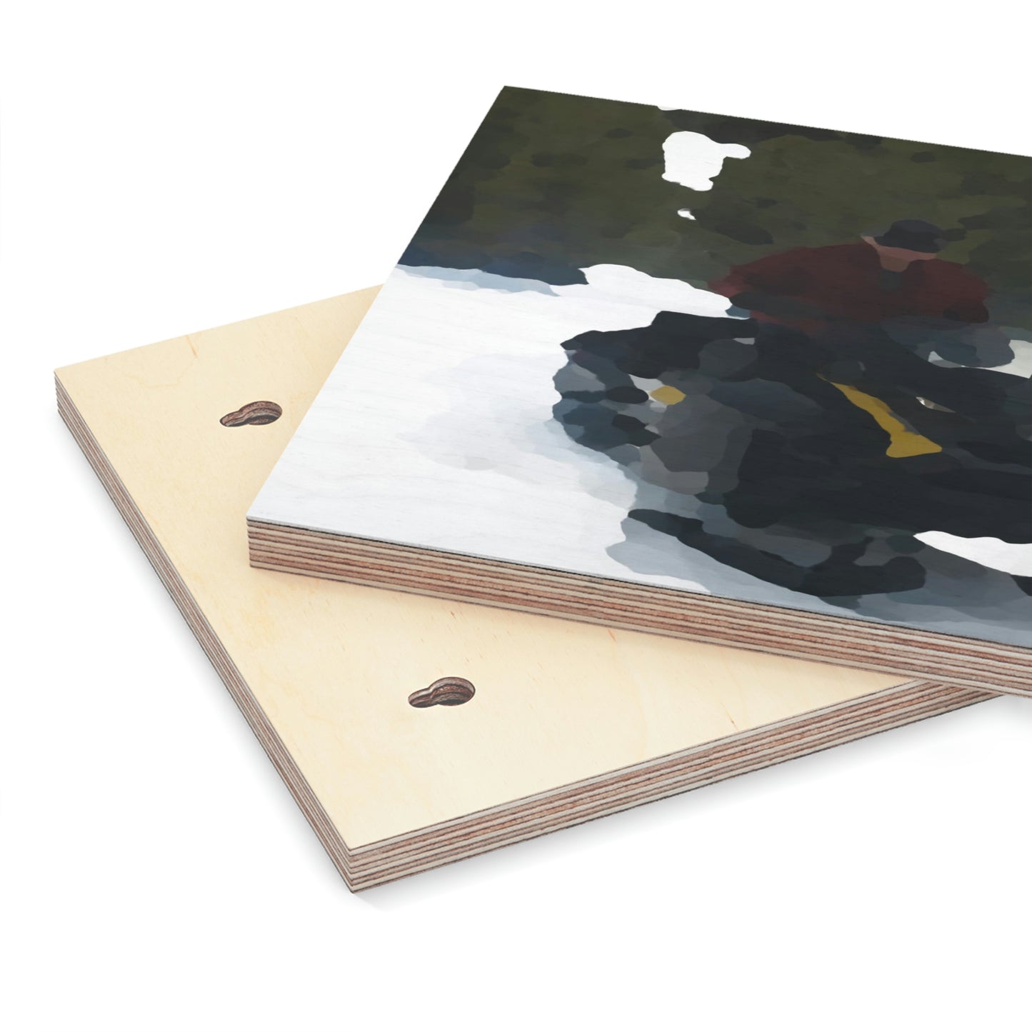 Wood Canvas ... A Snowmobiler Rides Through ... Rendering Time: 5 Hours ... Central Idaho