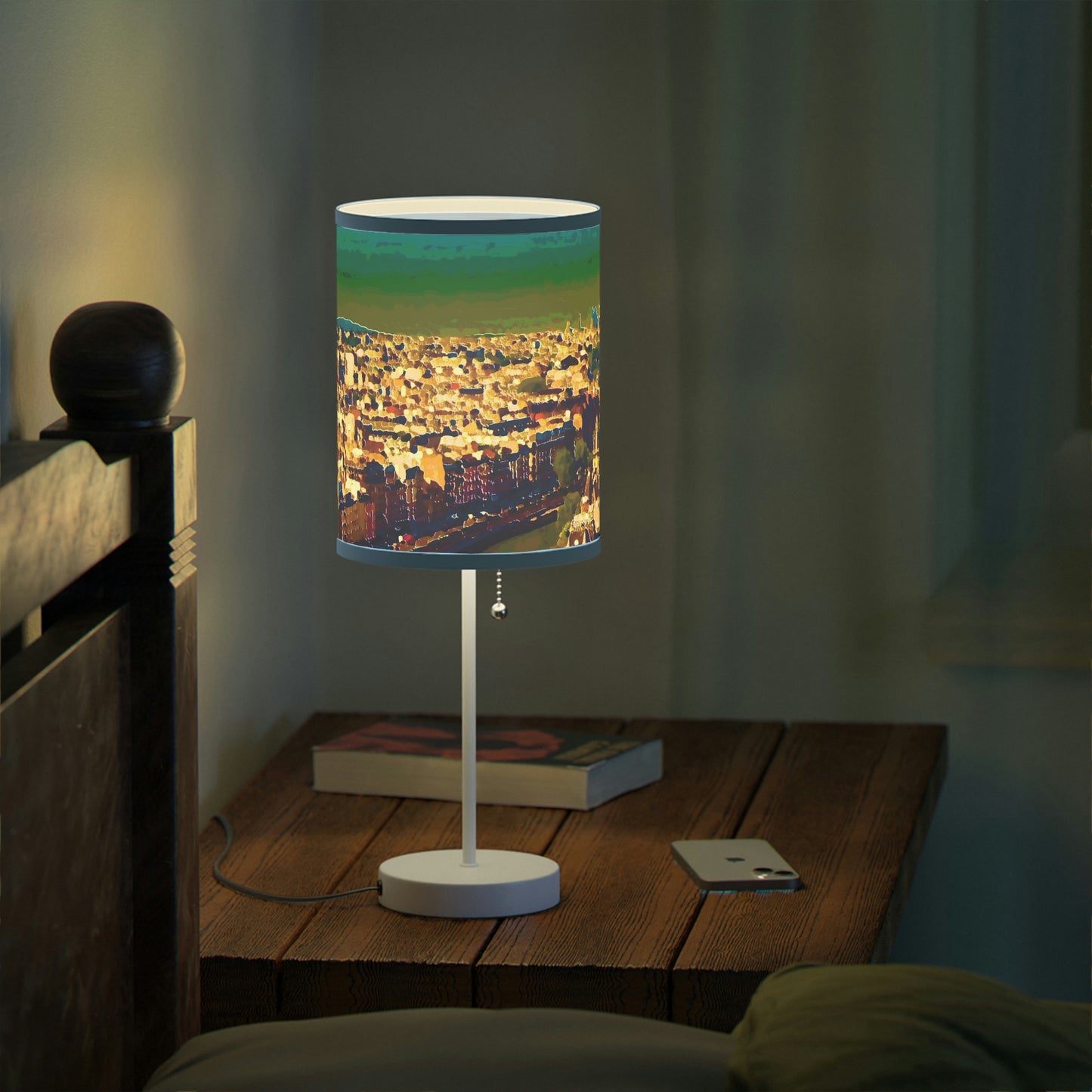 Lamp on a Stand, US|CA plug ... Au Paris ... "Along The River Seine" ... Barbara Joan Bonnel-Holt: 1972 ... Original Works ...