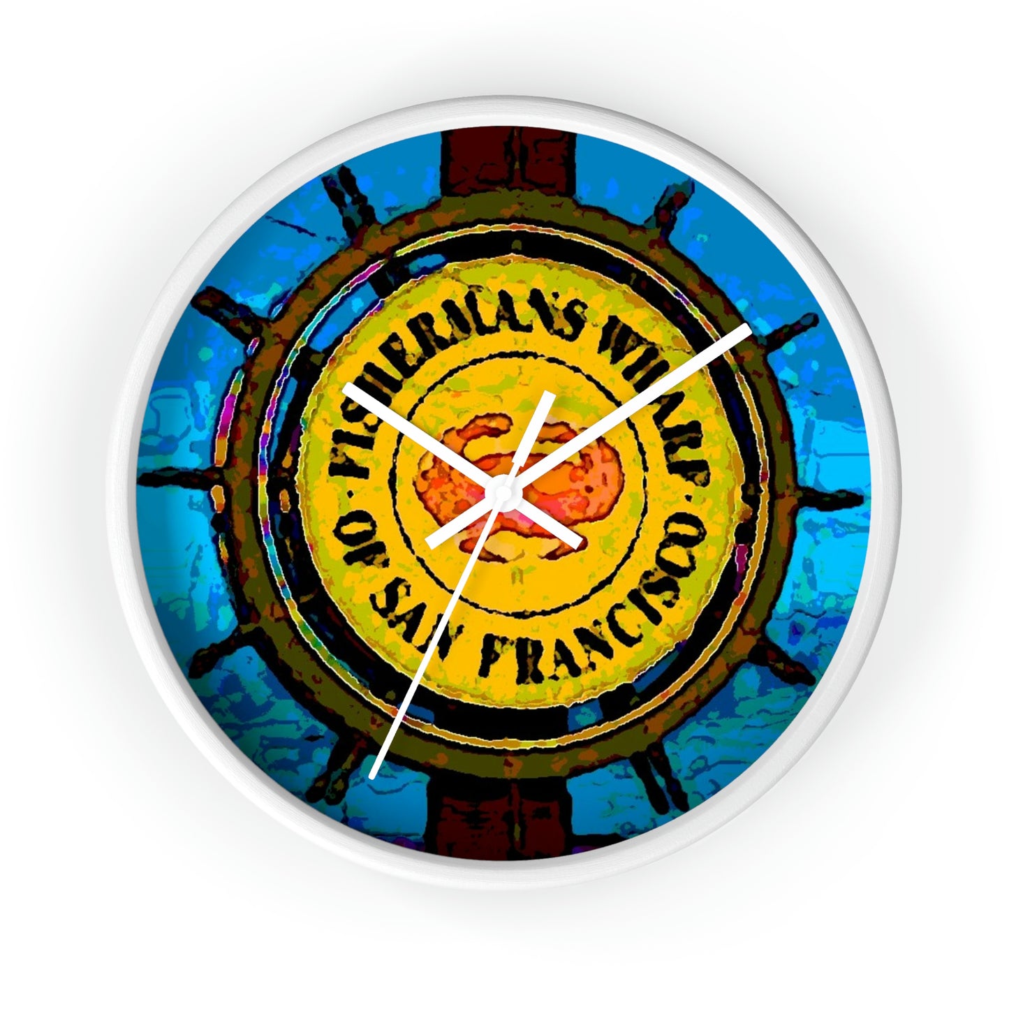 Wall clock ... "No.9 Fishermen's Grotto - Fishermen's Wharf, SF, California" ... Family Archives: 1970's ... Original Works ...