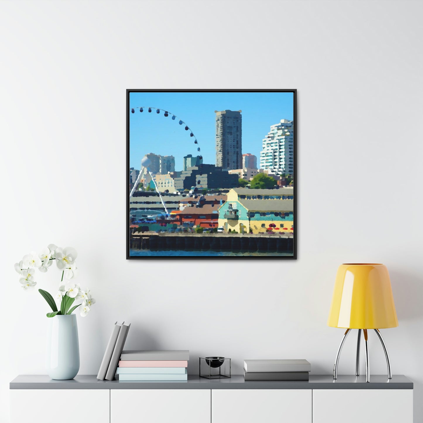 Gallery Canvas Wraps, Square Frame ... That Classic Wheel ... 'Seattle's Wheel' ... & Old Classic Waterside Vendors ...  'Family Archives' ... Original Works ...