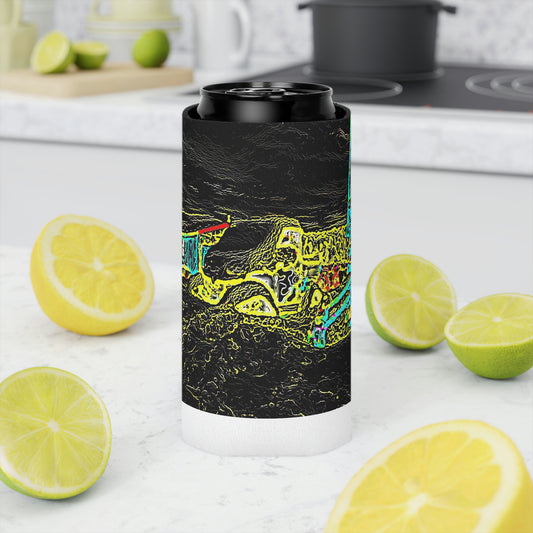 Can Cooler ... "Snow Vehicle In Snow Storm At-Rest" ... Circa 12Mar23 ... Central Idaho ... 18-Hours Rendering Time: Original Works ...
