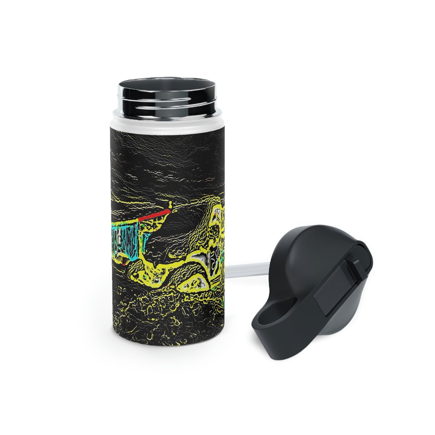Stainless Steel Water Bottle, Standard Lid ... "Snow Vehicle In Snow Storm At-Rest" ... Circa 12Mar23 ... Central Idaho ... 18-Hours Rendering Time: Original Works ...