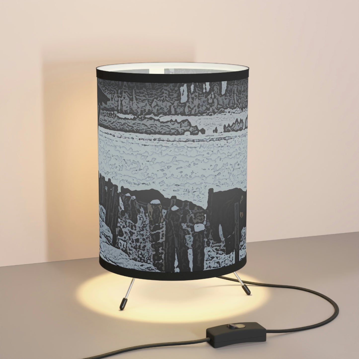 Tripod Lamp with High-Res Printed Shade, US\CA plug ... A Quiet Morning ... "Along The Red River & Nature Preserve Plateau" ... Jan23 ... Original Works ...