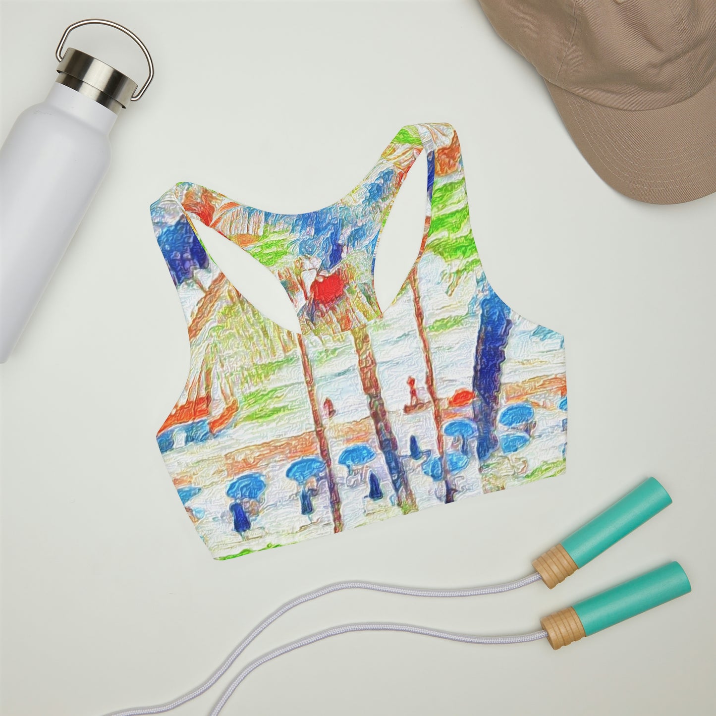 Girls' Double Lined Seamless Sports Bra (AOP) ... "The Royal Hawai'ian: Waikiki Beach_Beach" ... Honolulu, HI ... Ocotber 2014 (Halloween) ... Original Works ...