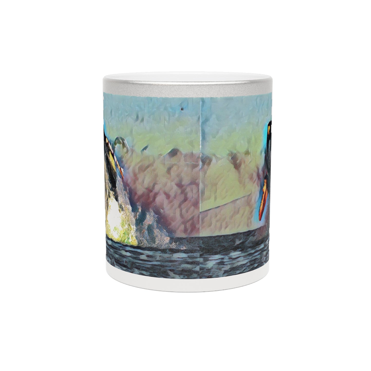 Metallic Mug (Silver\Gold) ... An Extraordinary Humpback Breach ... 'With Explosive Energy' ... Family Archives (KPH) ... Circa: 21st Century. Maui, HI ... Original Works ...