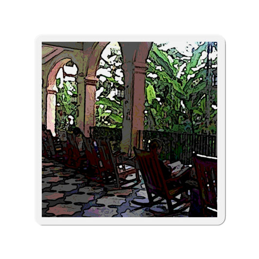 Die-Cut Magnets ... Lanai & Rocking Chairs At: 'The Pink Palace' ... The Royal Hawai'ian ... Honolulu, HI ... '27Oct2014' ... Original Works ...