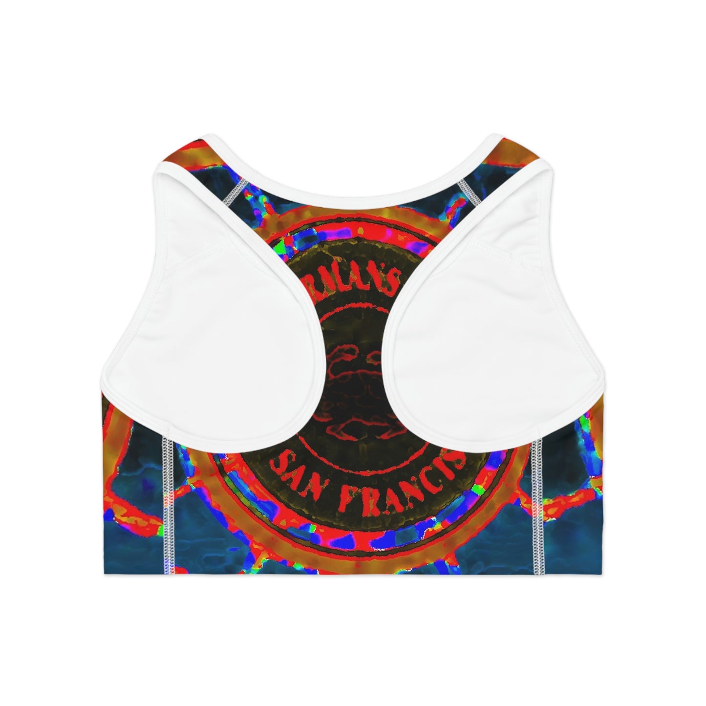 Sports Bra (AOP) ... "No.9 Fishermen's Grotto - Fishermen's Wharf, SF, California" ... Family Archives: 1970's ... Original Works ...
